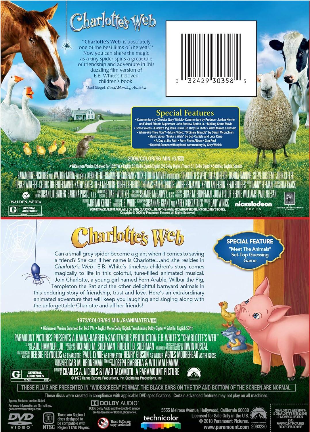Charlotte's Web (1973) / Charlotte's Web (2006) (DVD)(2020)