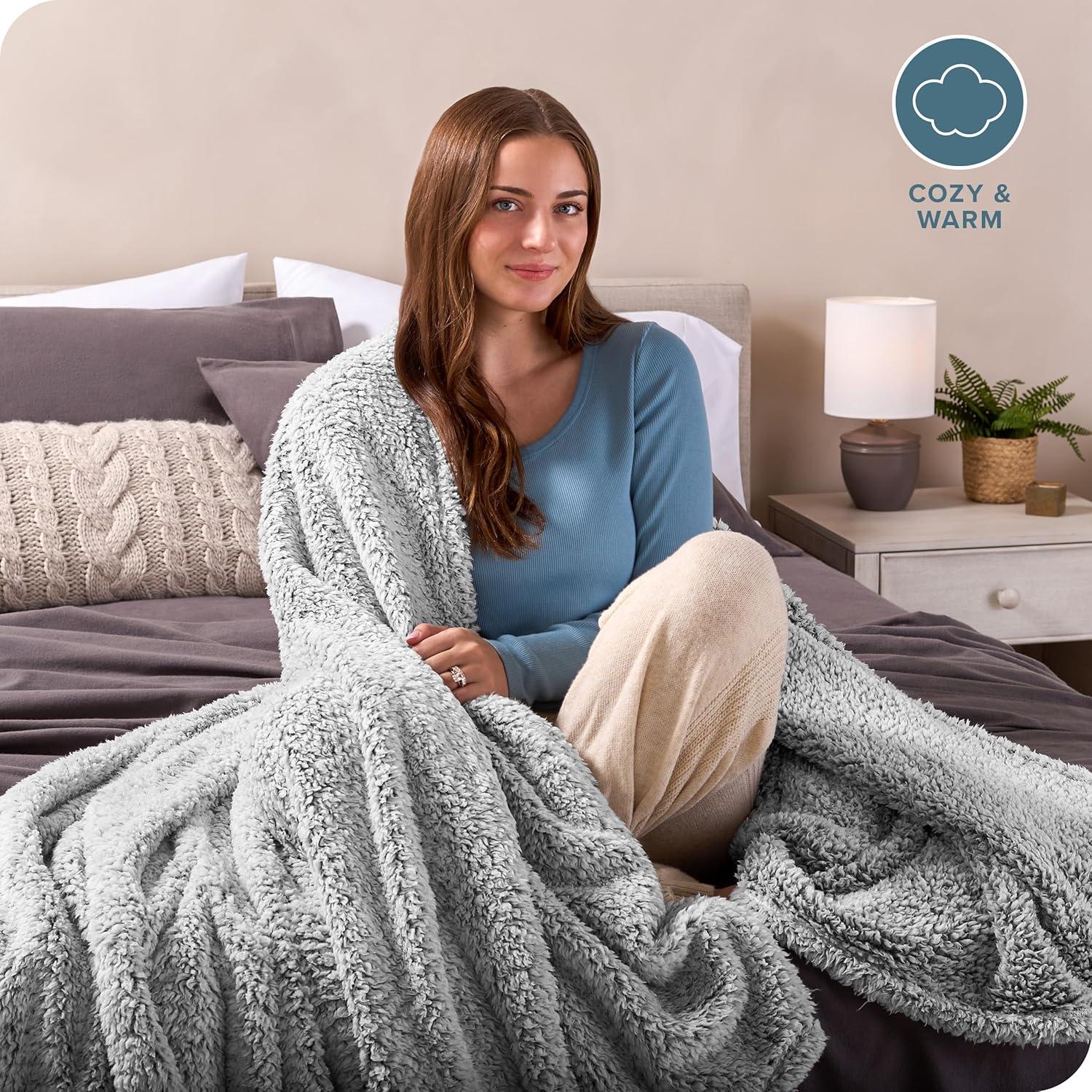 Bare Home Cozy Faux Shearling Blanket