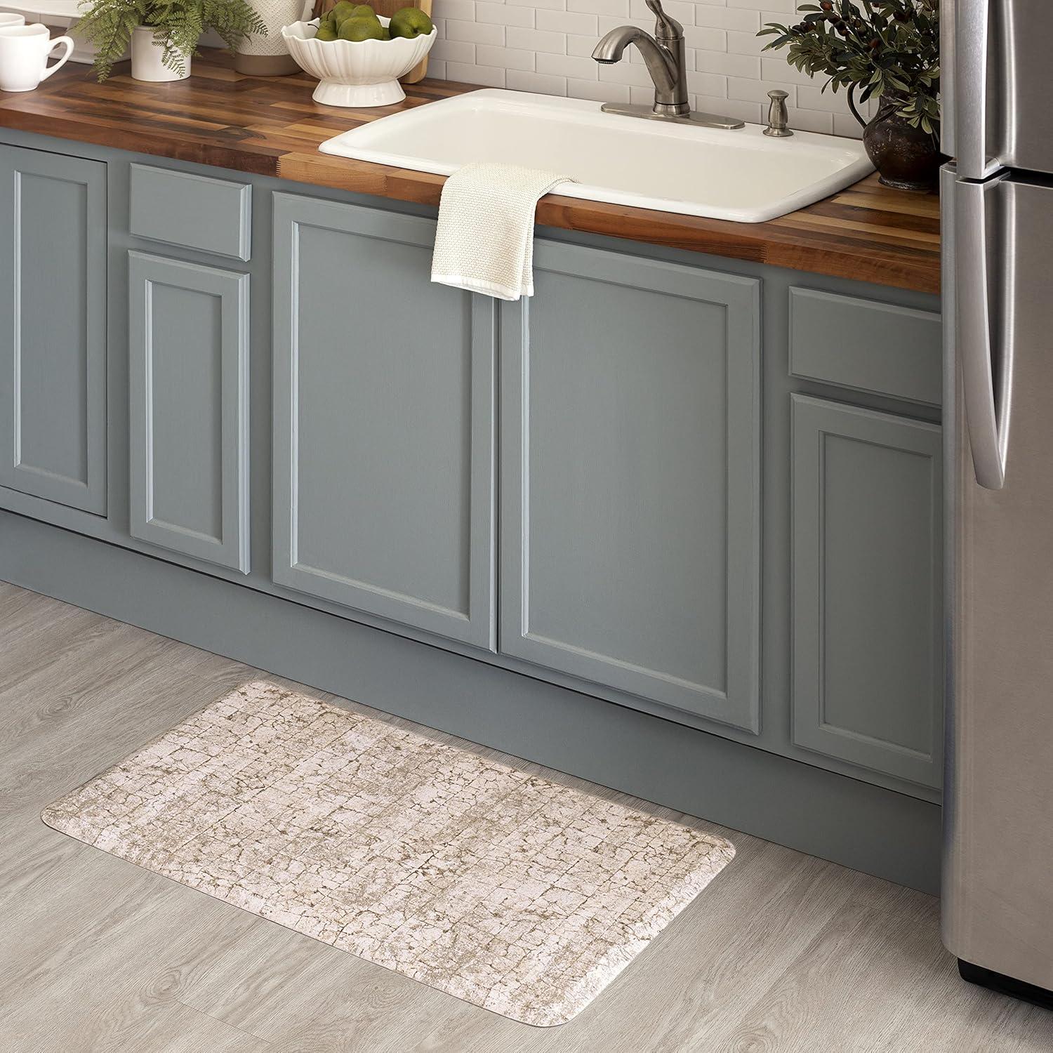 Mohawk Home Dri-Pro Cushion Kitchen Mat, Salten ,Grey, 1' 6" X 2' 6"