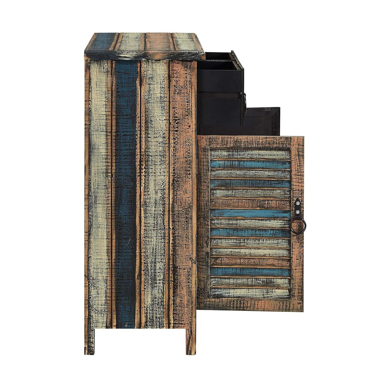 Powell Calypso Rustic 2-Door Wood Indoor Console Table with 2 Drawers, Multicolor