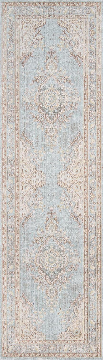 Isabella Charli Braided Blue Synthetic Rectangular Rug - 2' x 3'