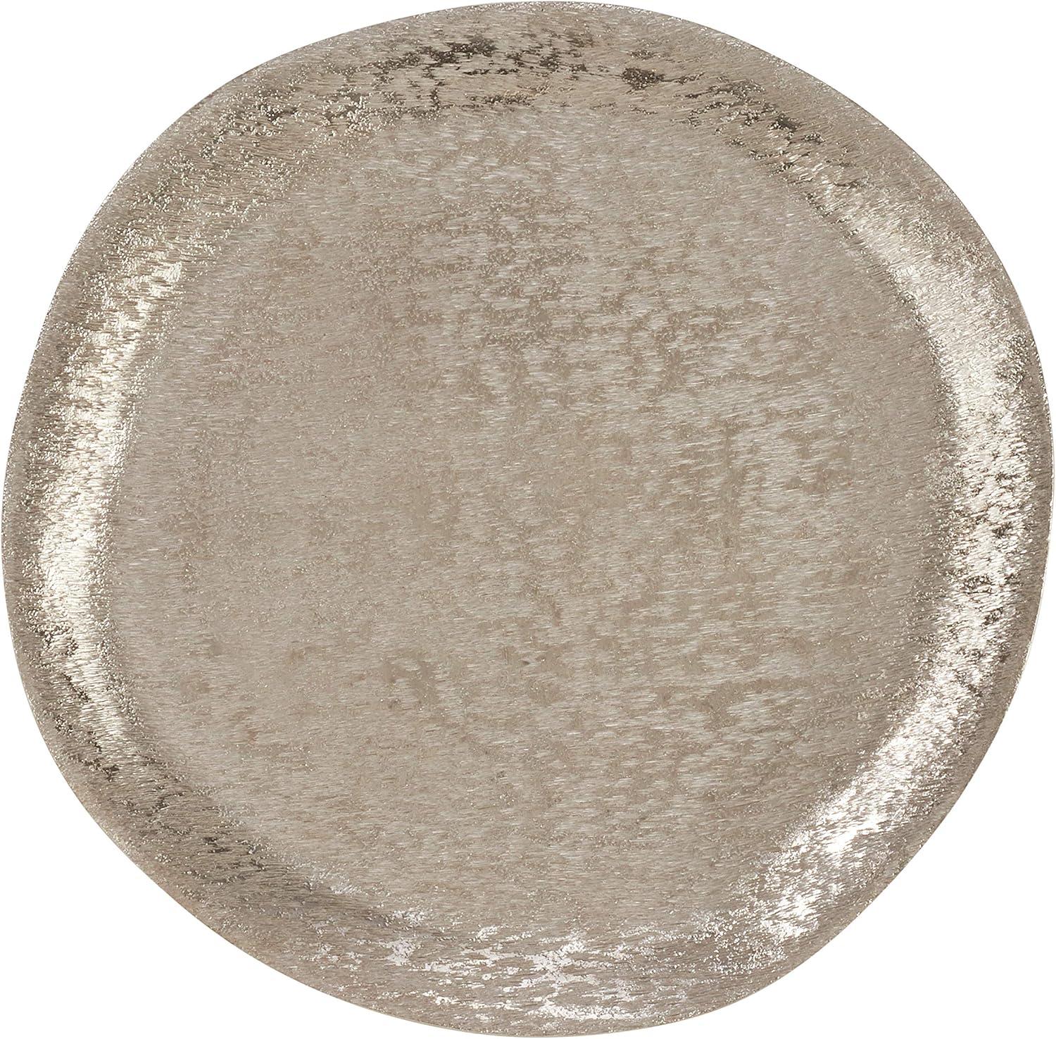 Saro Lifestyle Brushed Aluminum Charger (Set of 4), Silver, 13" Round