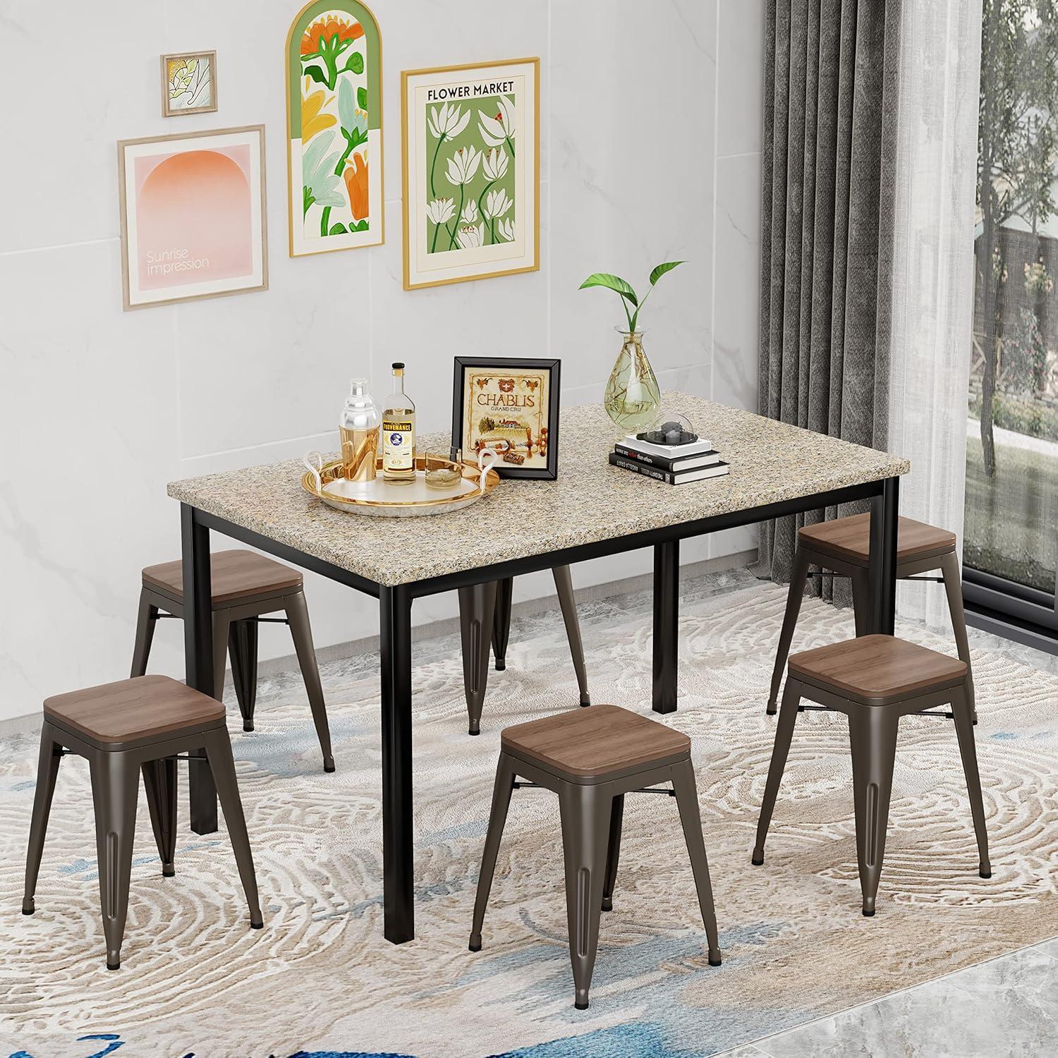 Williston Forge Apolito Counter Stool with Metal Frame (Set of 4)