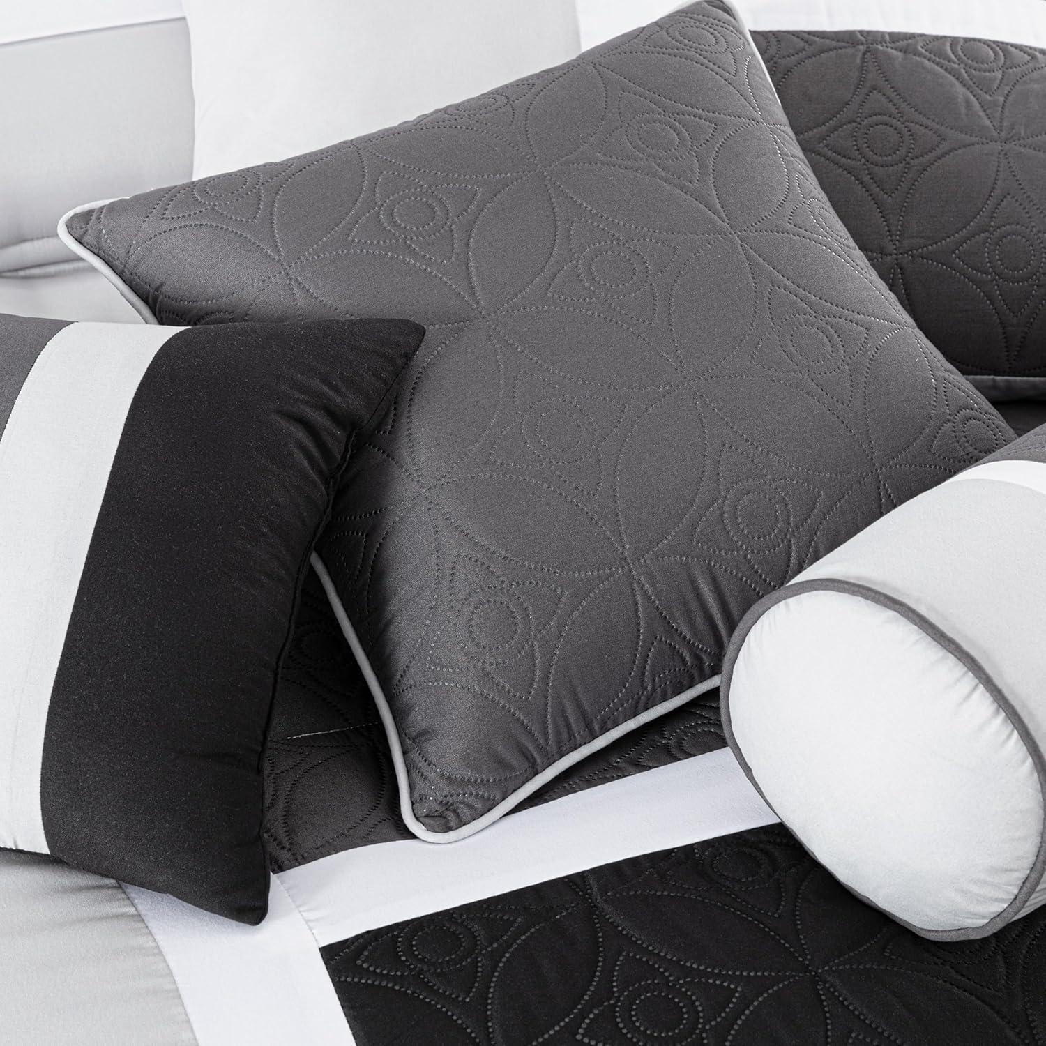 Chezmoi Collection Upland Patchwork 7 Piece Comforter Set