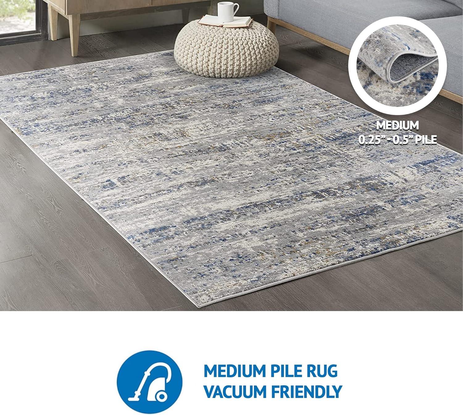 Harley Blue/Gray Abstract Area Rug