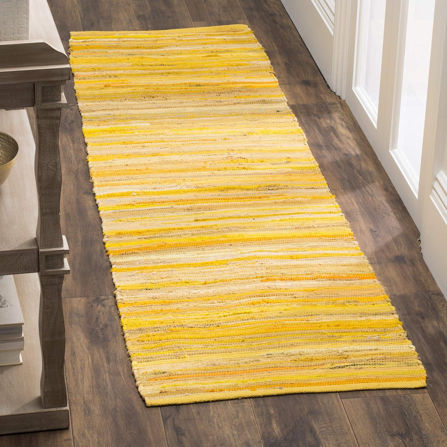 Rag Runner Rug RAR130 Hand Woven Runner Rug - Yellow/Multi - 2'3"x8' - Safavieh.