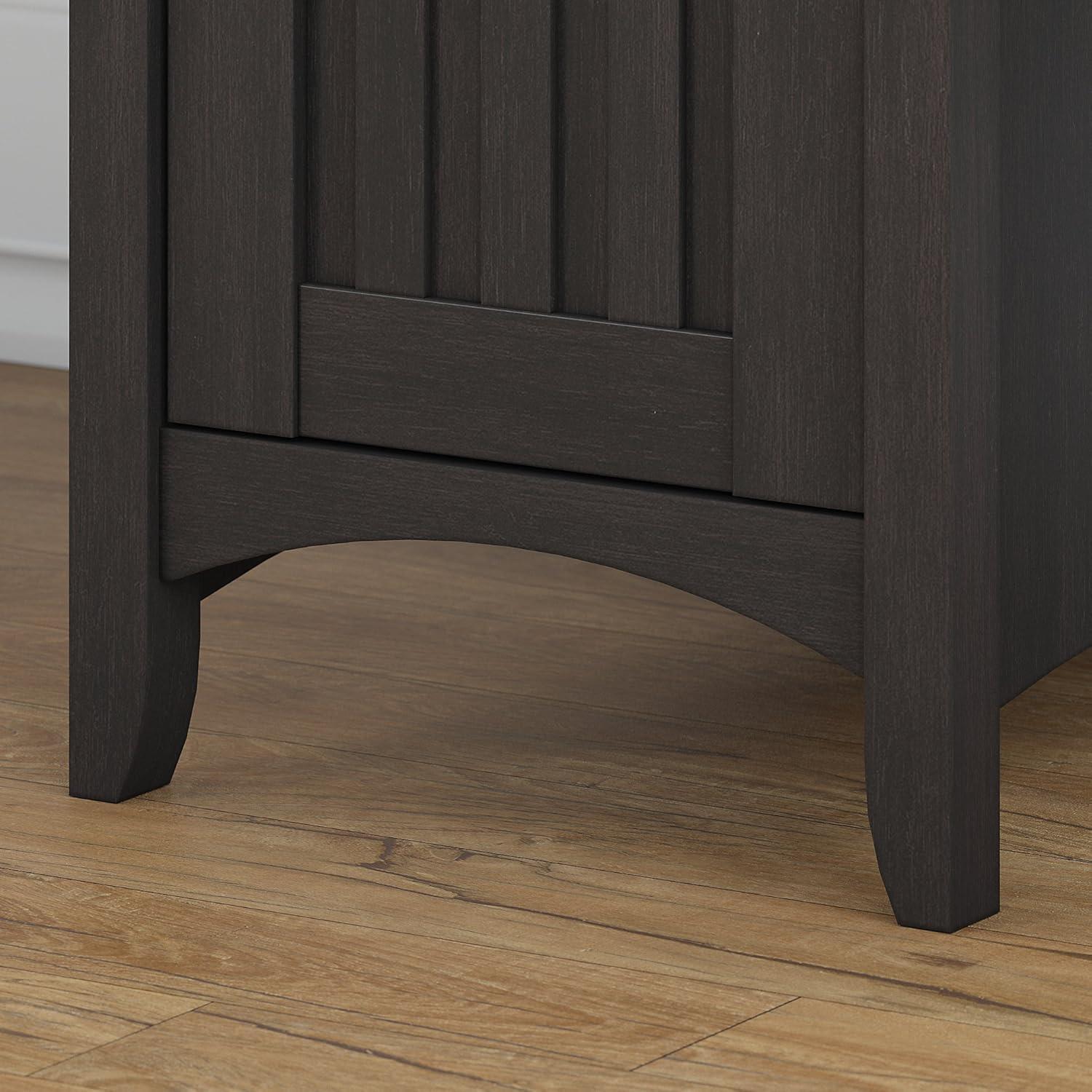 Bush Furniture Salinas 60" L Shaped Desk with Storage, Vintage Black
