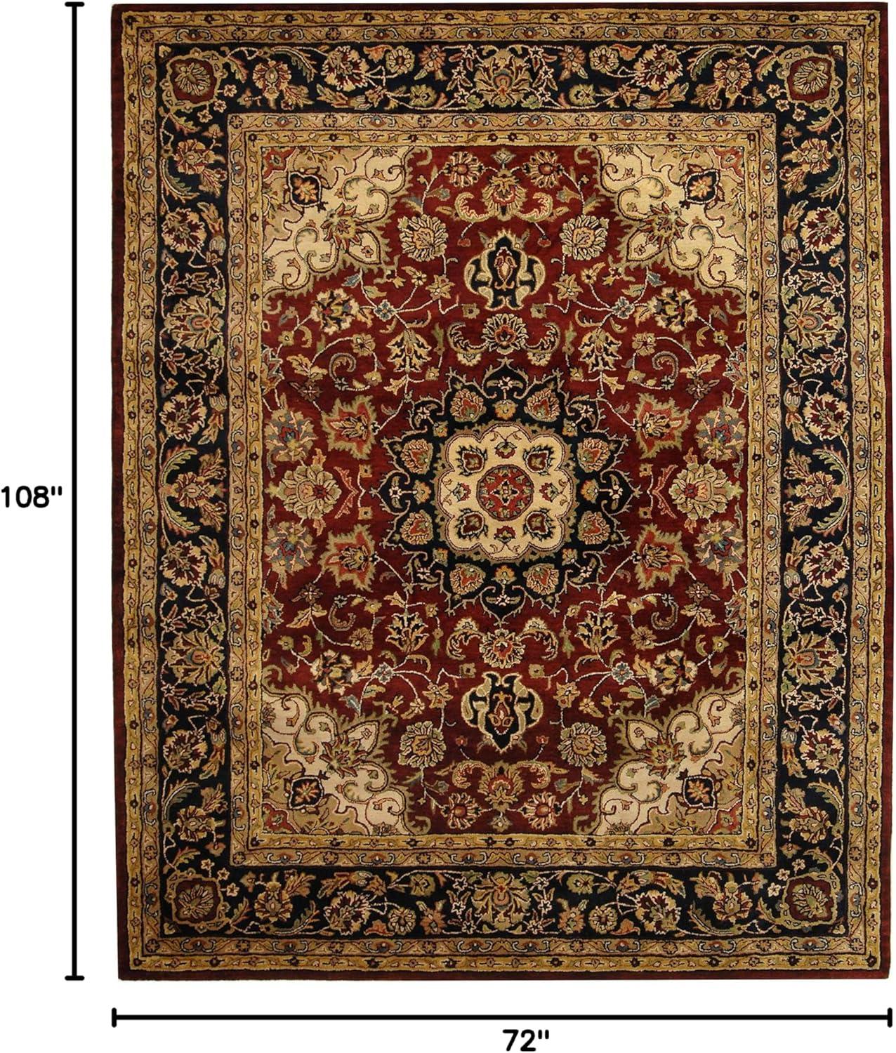 Classic CL362A Hand Tufted Area Rug - Burgundy/Navy - 6'x9' - Safavieh..