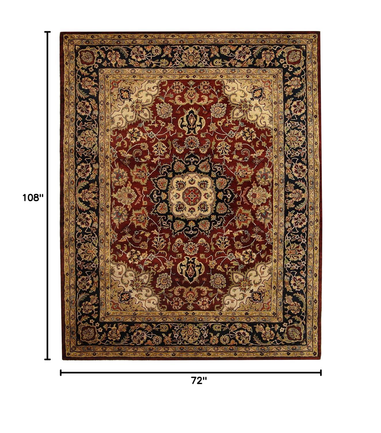 Classic CL362A Hand Tufted Area Rug - Burgundy/Navy - 6'x9' - Safavieh..