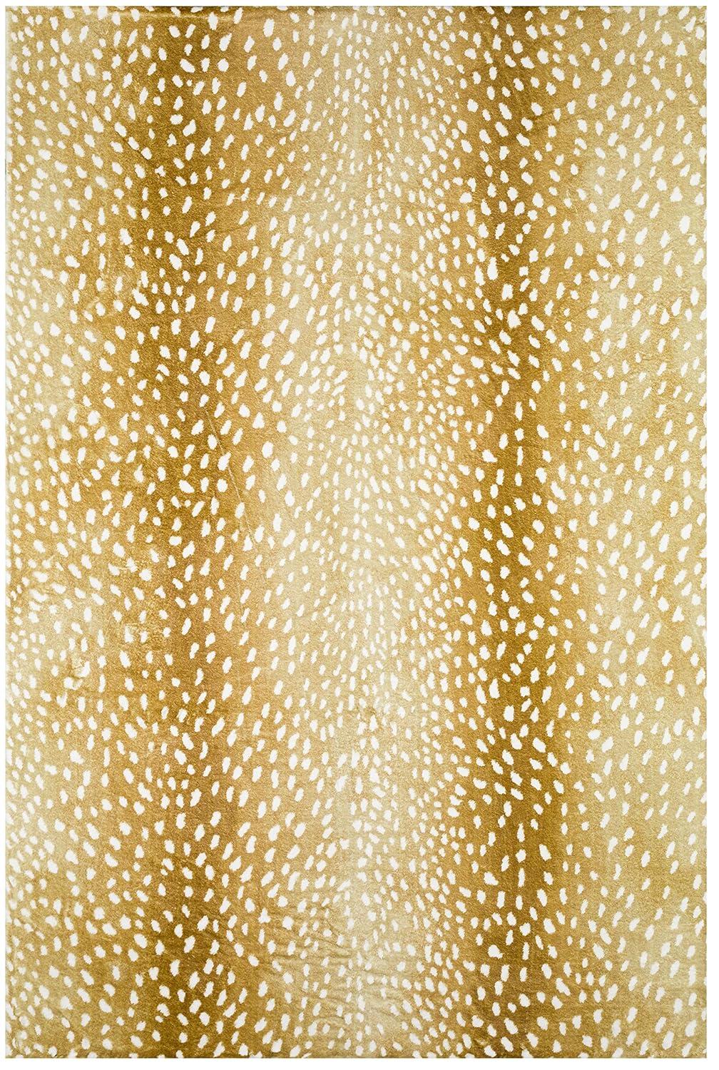 Addison Rugs Indoor/ Outdoor Addison Safari Gazelle Animal Print Washable Area Rug 1'8" x 2'6" - Gilded