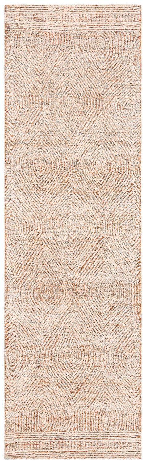 Abstract ABT340 Handmade Indoor Runner - Ivory/Rust - 2'-3"x22' - Safavieh