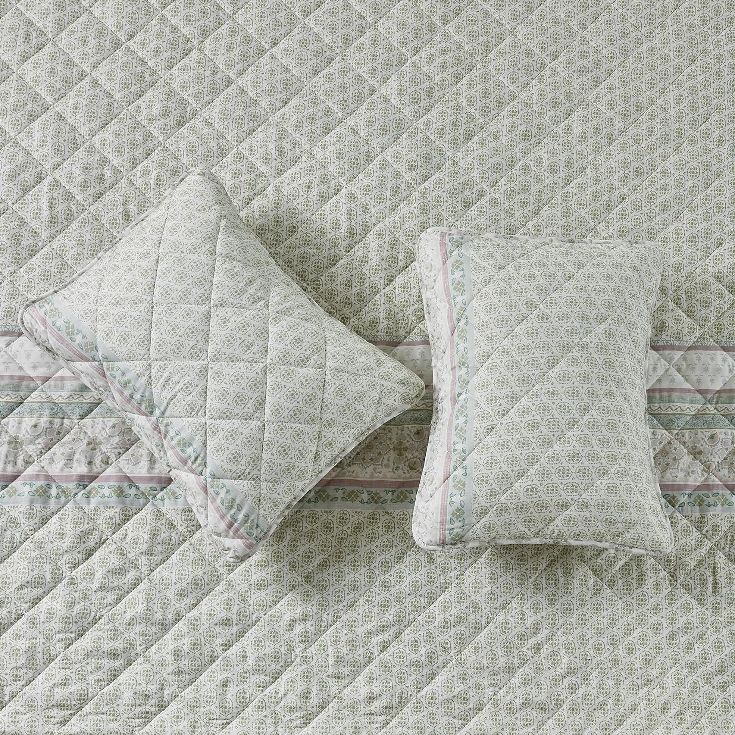 Vintage Comfort Reversible Coastal Design 3 Piece Quilt Set with Shams, King