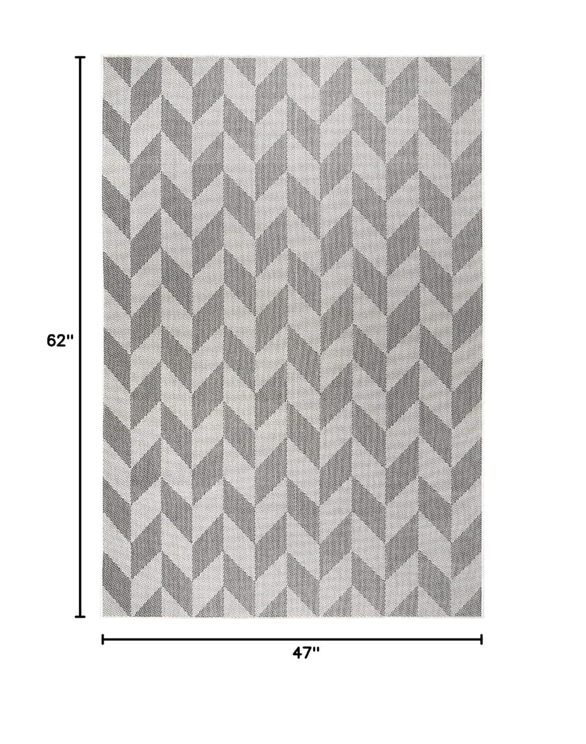 Nicole Miller New York Patio Country Calla Herringbone Indoor/Outdoor Area Rug, Black/Gray