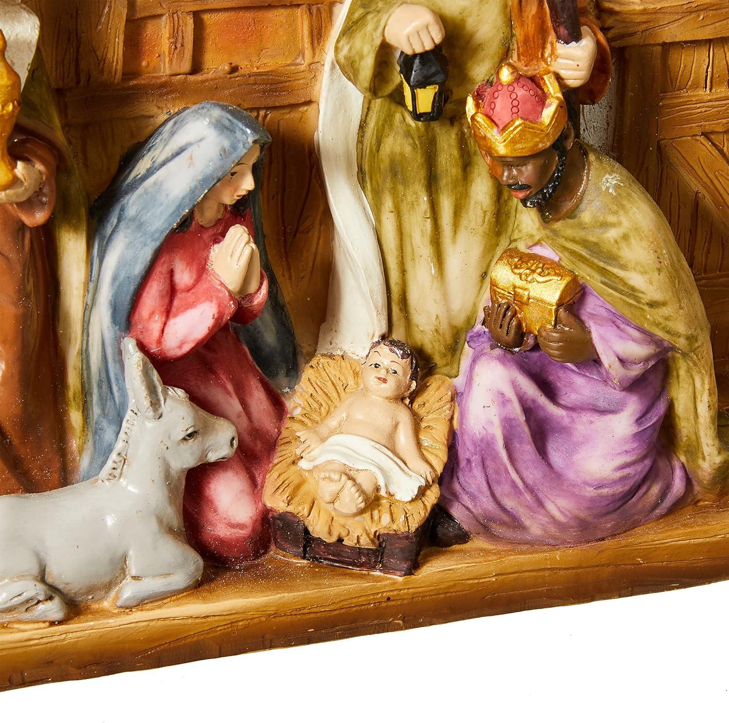 The Twillery Co.® 12.5"L Lighted Resin Nativity House