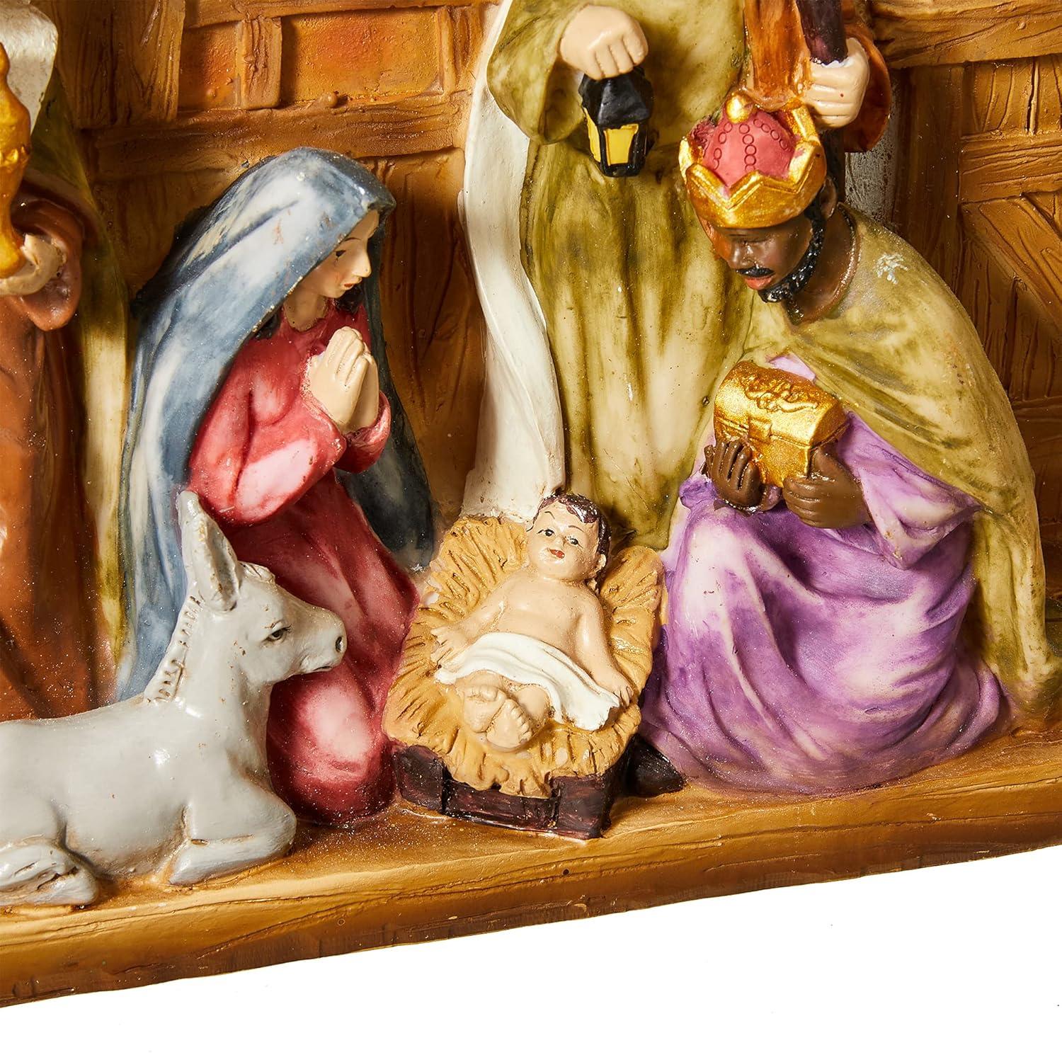 The Twillery Co.® 12.5"L Lighted Resin Nativity House