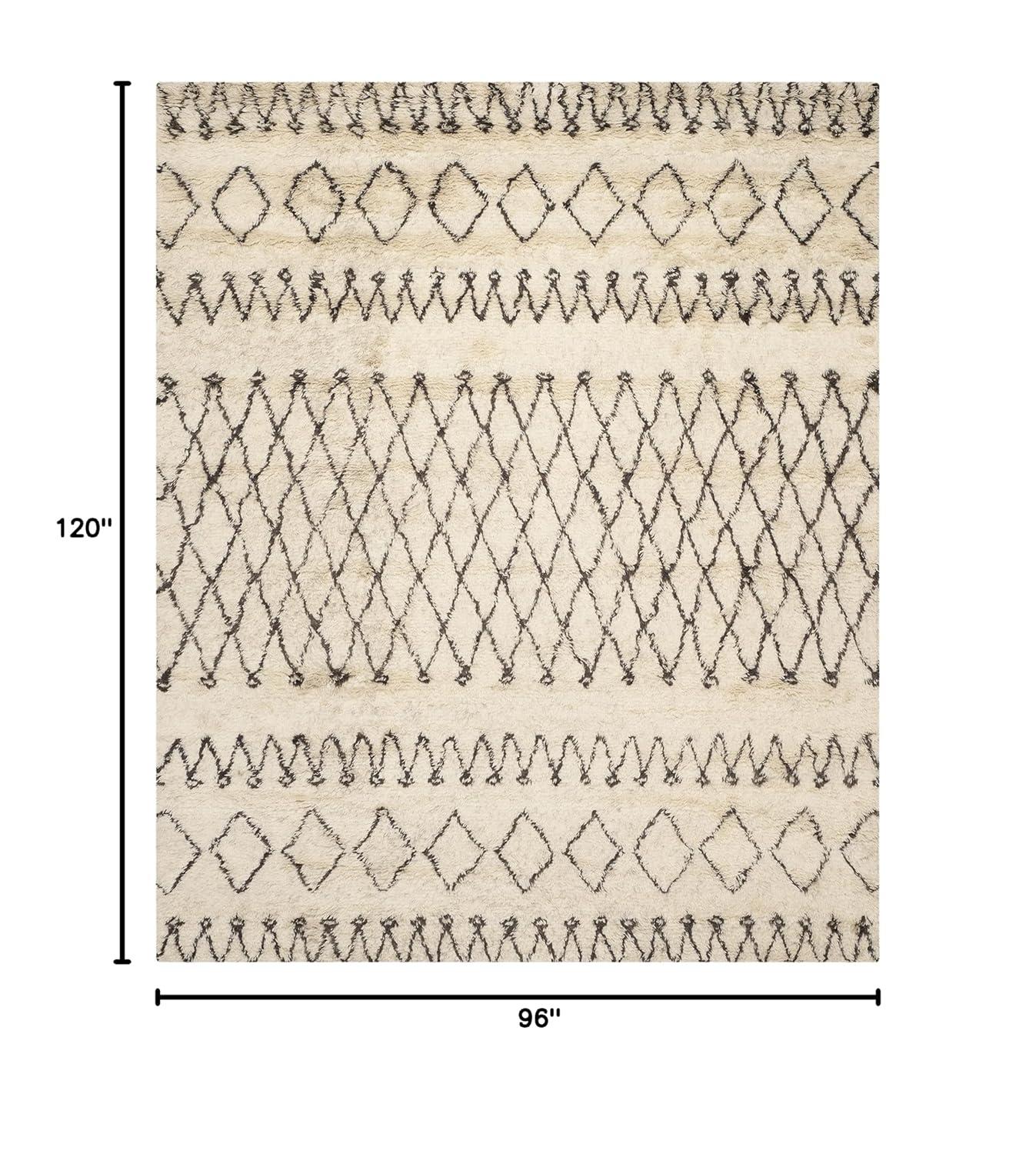 Casablanca CSB851 Hand Tufted Indoor Area Rug - Ivory/Dark Brown - 8'x10' - Safavieh