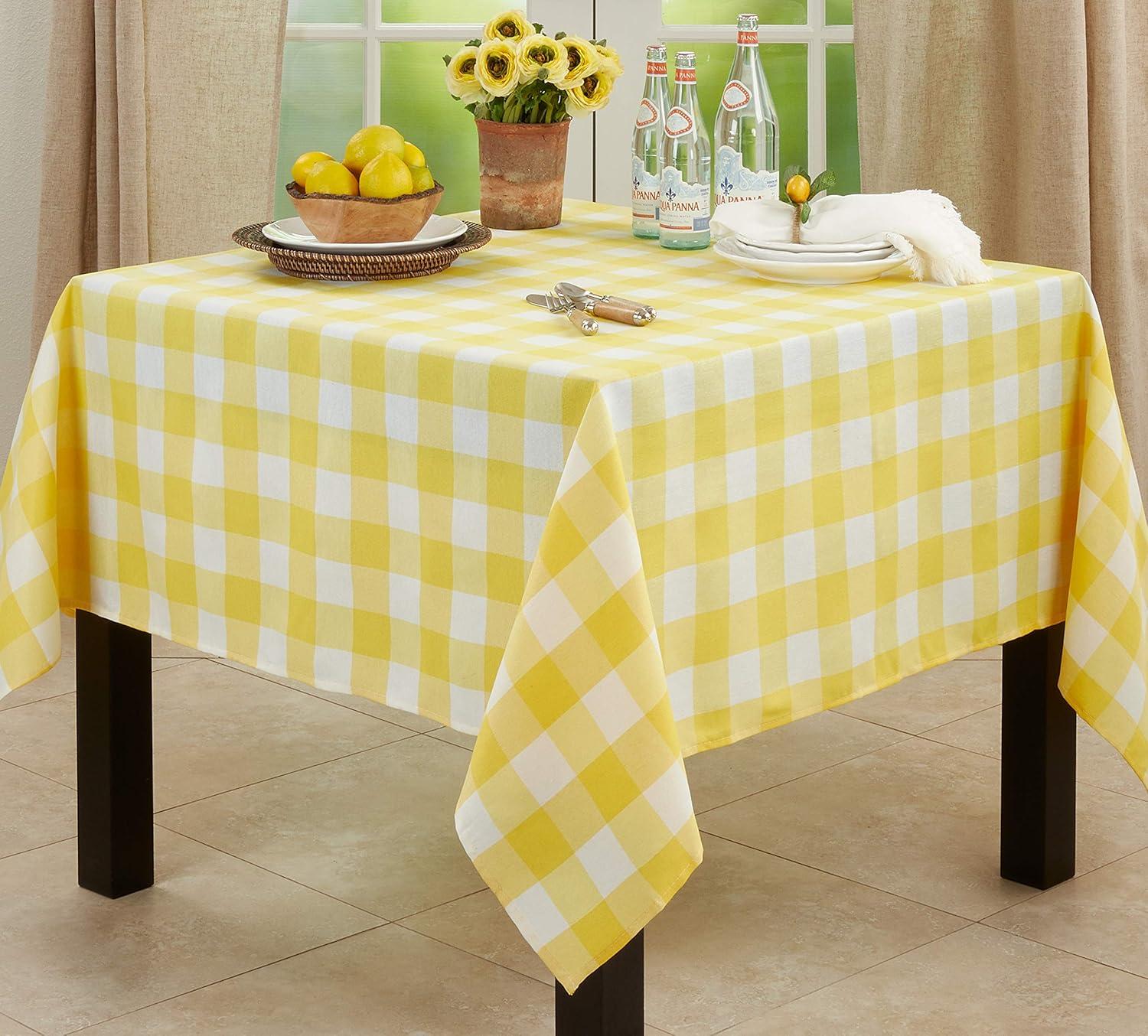 Saro Lifestyle Cotton Blend Buffalo Plaid Tablecloth