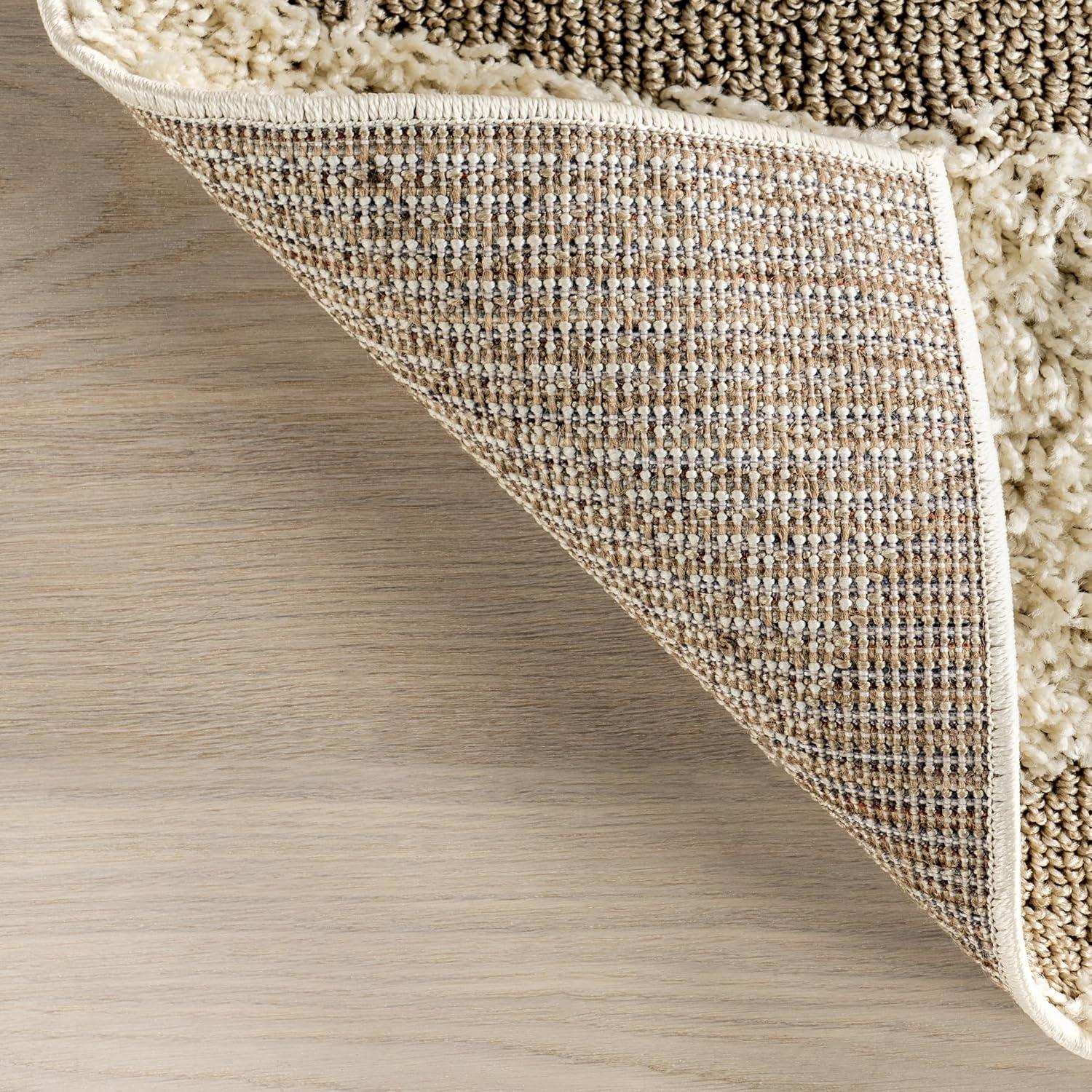Nuloom Carolyn Abstract 5x8 Shag Indoor Area Rug for Living Room Bedroom Dining Room Nursery, Cream/Beige
