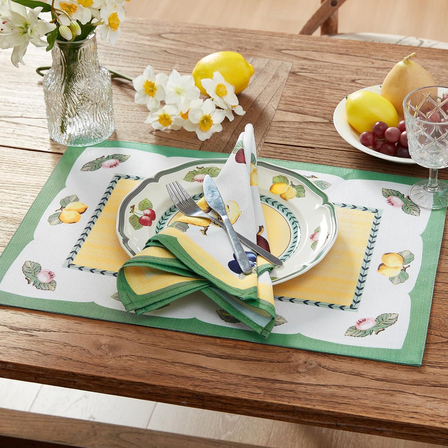 French Garden Fleurence Stain and Water Resistant Placemats