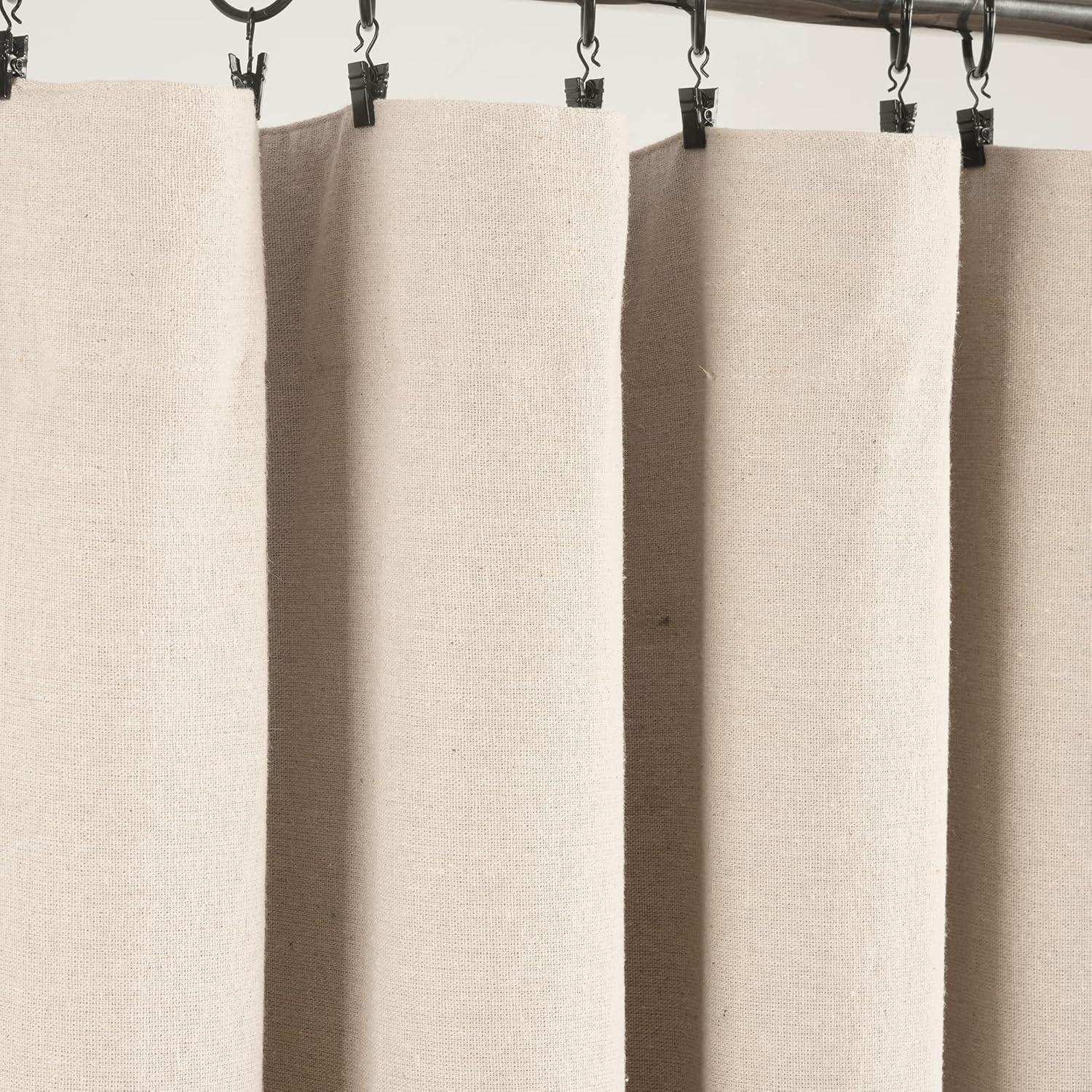 Lush Decor Linen Button Cotton Blend Blackout Curtain Single Panel