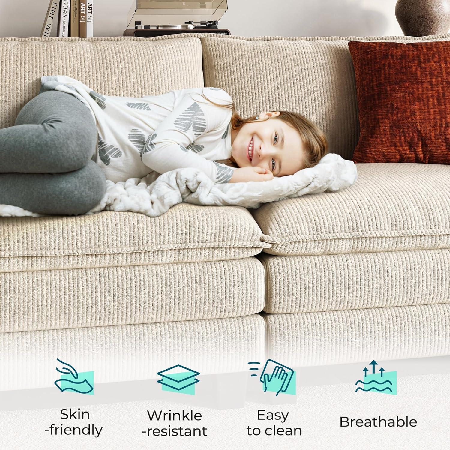 LINSY HOME Oversized Modular Cloud Sectional Sofa, RUBIK III 7 Seat Storage Couches and Sofas, Sectional Couches for Living Room with Reversible Chaises, Light Gray
