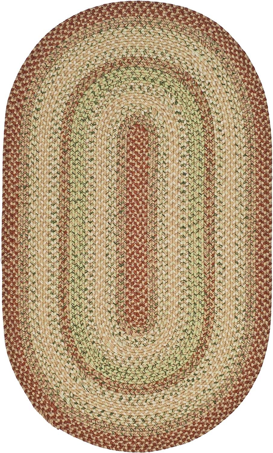 Braided BRD303 Hand Woven Area Rug - Rust/Multi - 4'x6' Oval - Safavieh.