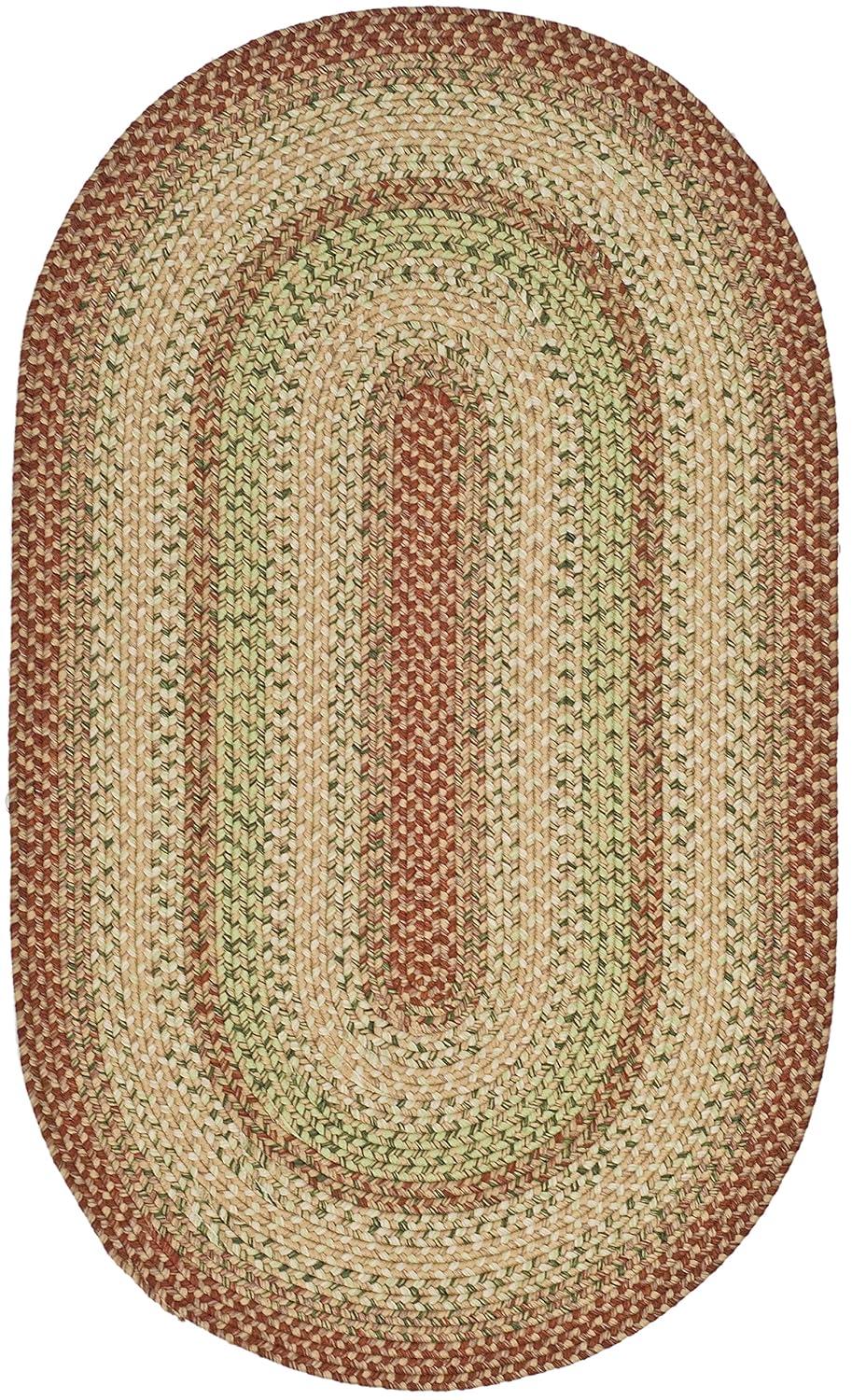 Braided BRD303 Hand Woven Area Rug - Rust/Multi - 4'x6' Oval - Safavieh.