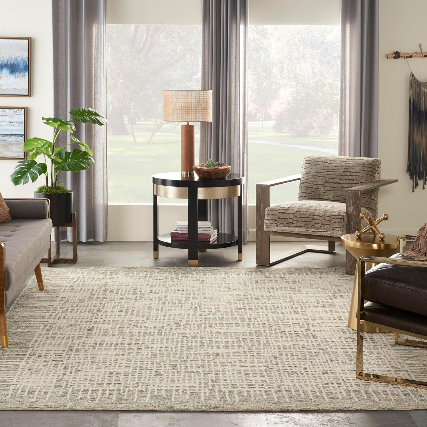 Nourison Vail Rustic Texture Indoor Area Rug Ivory/Multi 7'9" x 9'9"