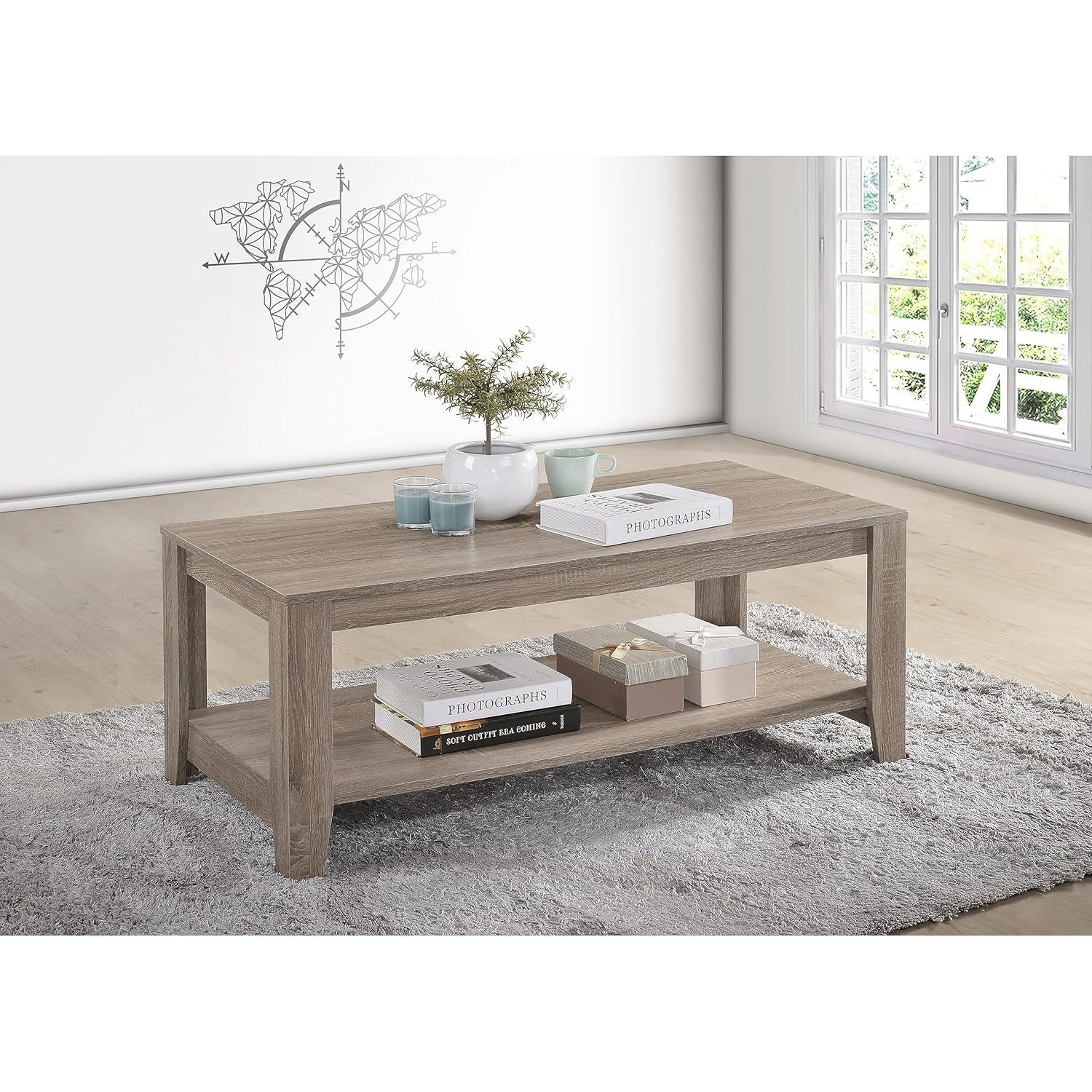 Progressive Furniture  17 x 42 x 20 in. Barry Cocktail Table - Dark Taupe