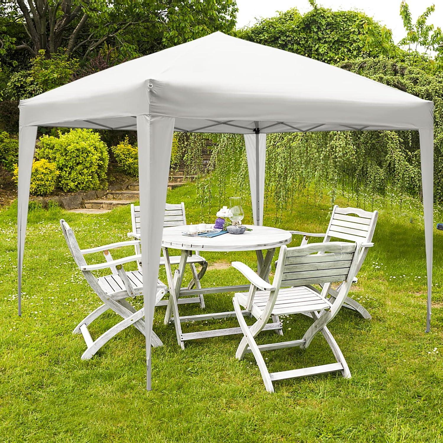 HOTEEL Canopy 10x10 Waterproof Pop up Canopy Tent with 4 Sidewalls Outdoor Event Shelter Tent for Parties Sun Shade Party Commercial Canopy with Air Vent & Carry Bag,White