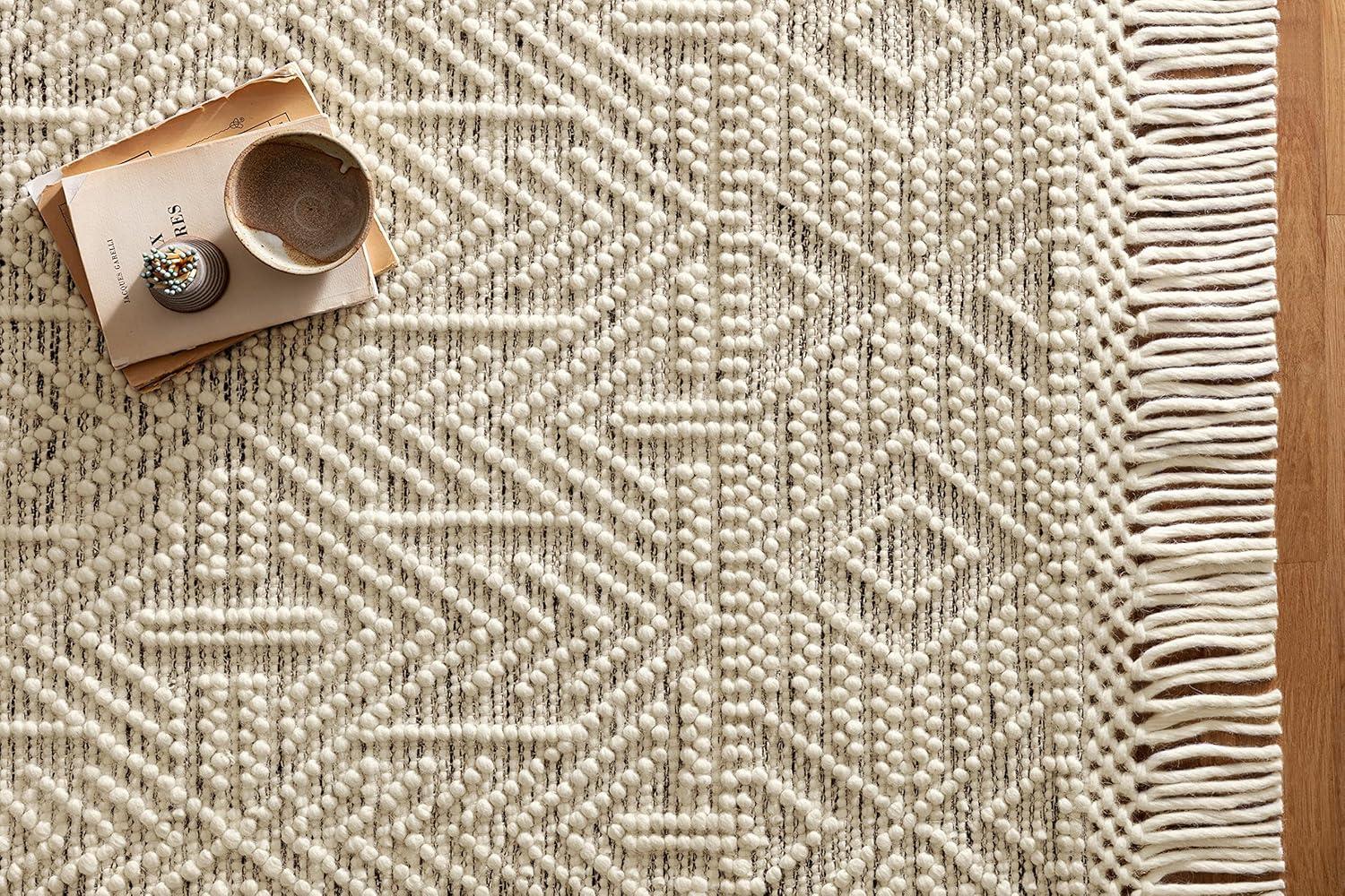 Loloi II Noelle Ivory / Black Geometric Area Rug 2'-0" x 5'-0"