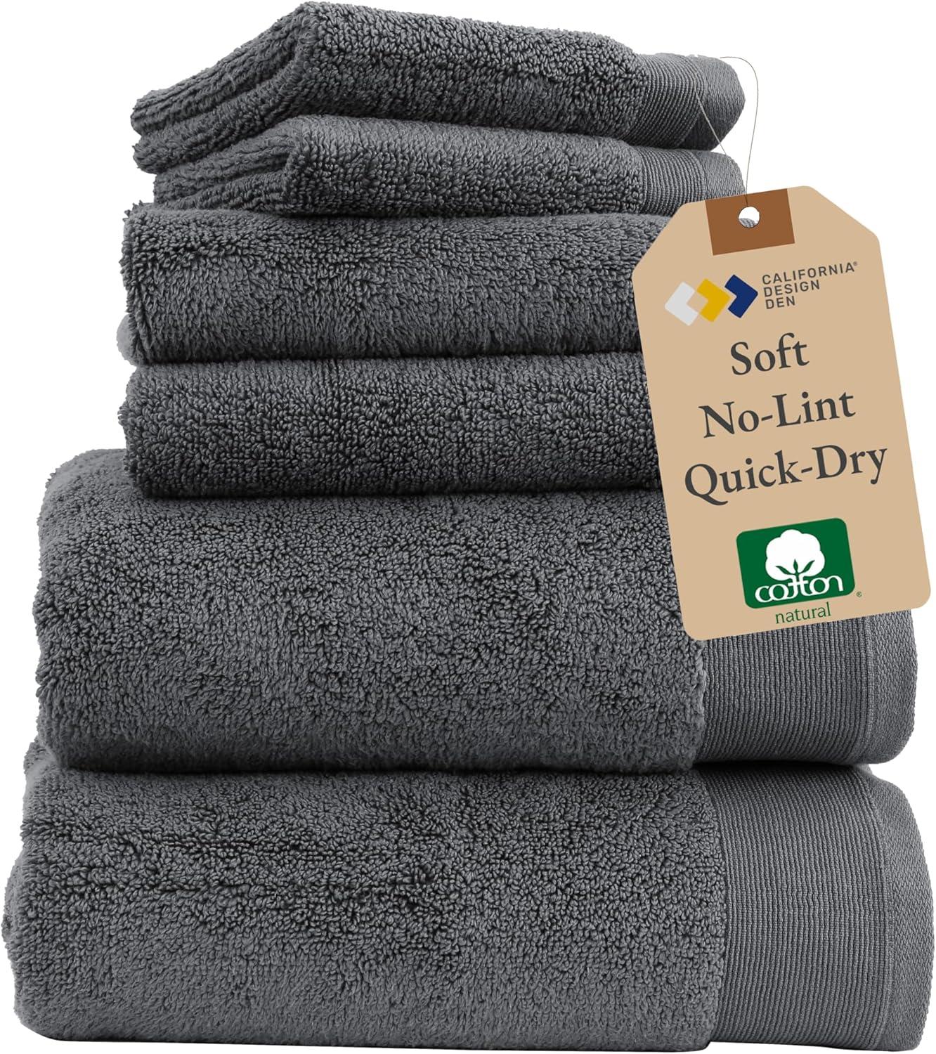 Hand Towels - 6-Pack, Softest 100% Cotton by California Design Den - Navy Blue, Six-Pcs Hand Towels