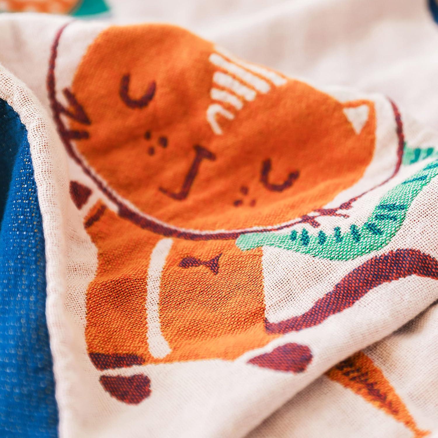 Scientific Sleep Underwater Scuba Cat Kitty Diver Submarine Fish Sea 100% Cotton Muslin Blanket Throw Cover for Bed Couch Sofa Cozy Soft Reversible Bedding Bedspread Coverlet Twin 60 in x 80 in