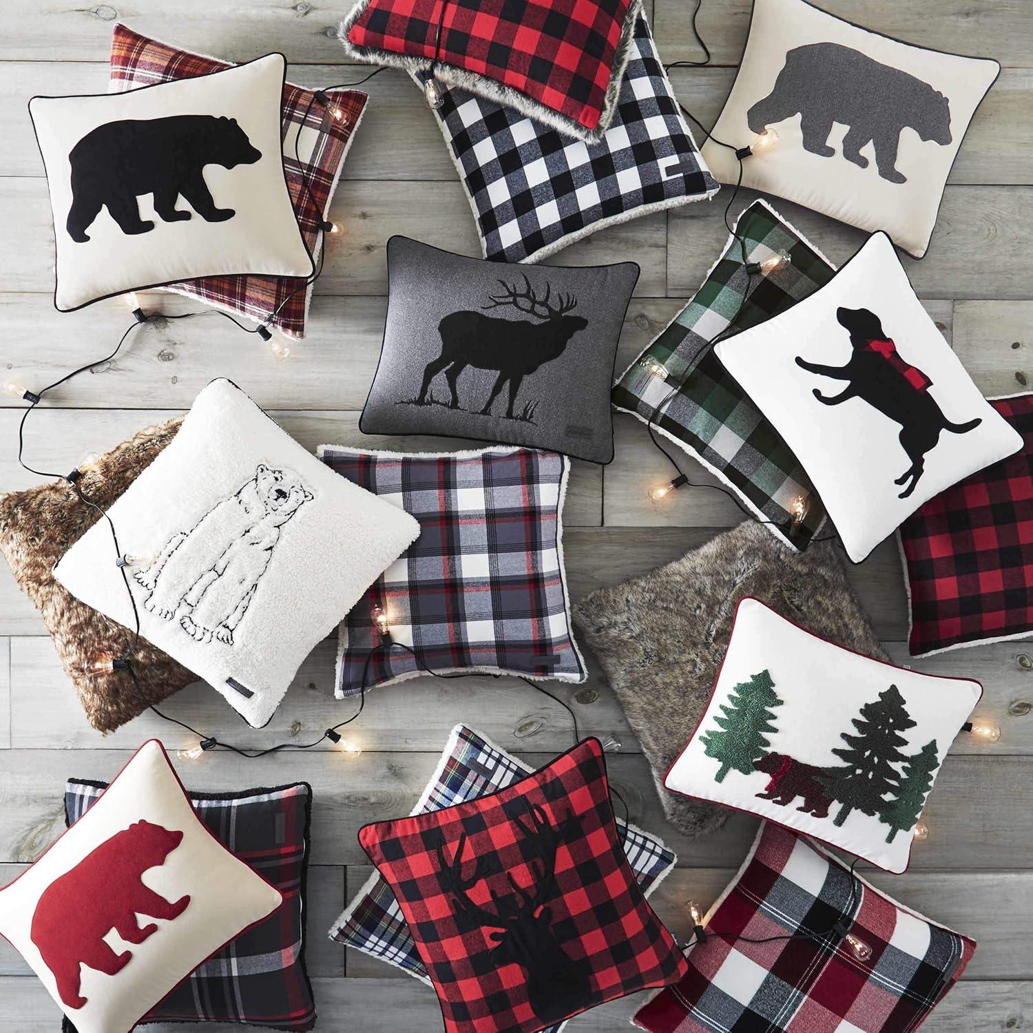 Eddie Bauer Cabin Plaid Flannel Square Throw Pillow