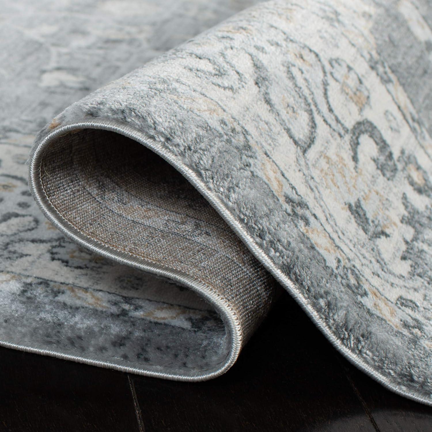 Isabella ISA940 Power Loomed Area Rug - Grey/Cream - 4'x6' - Safavieh.