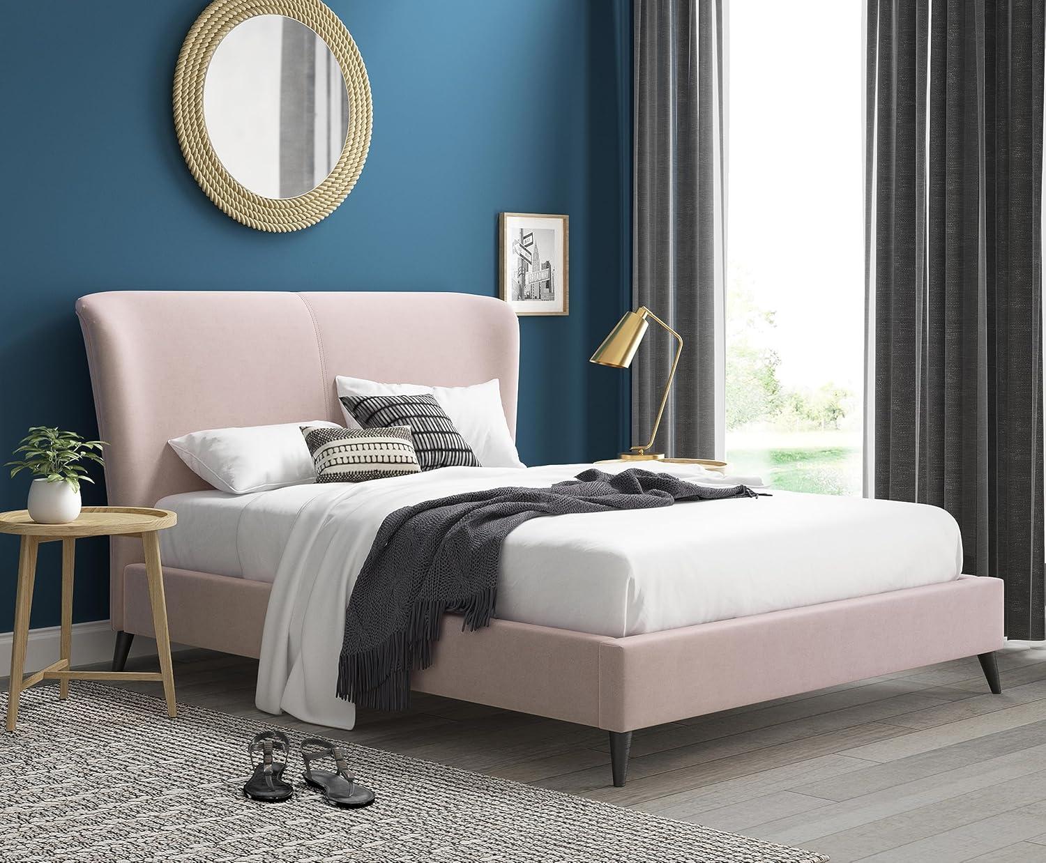 Adore Decor Adele Jupiter Wingback Upholstered Platform Bed