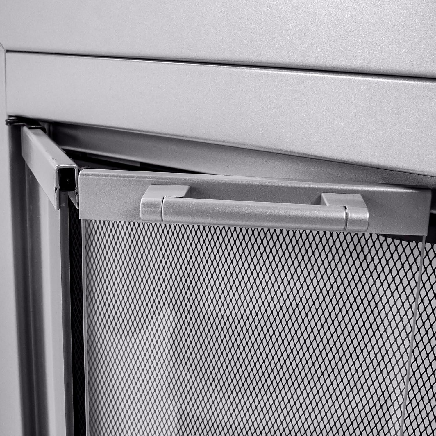 Clairmont Medium Skyline Nickel Glass Fireplace Doors