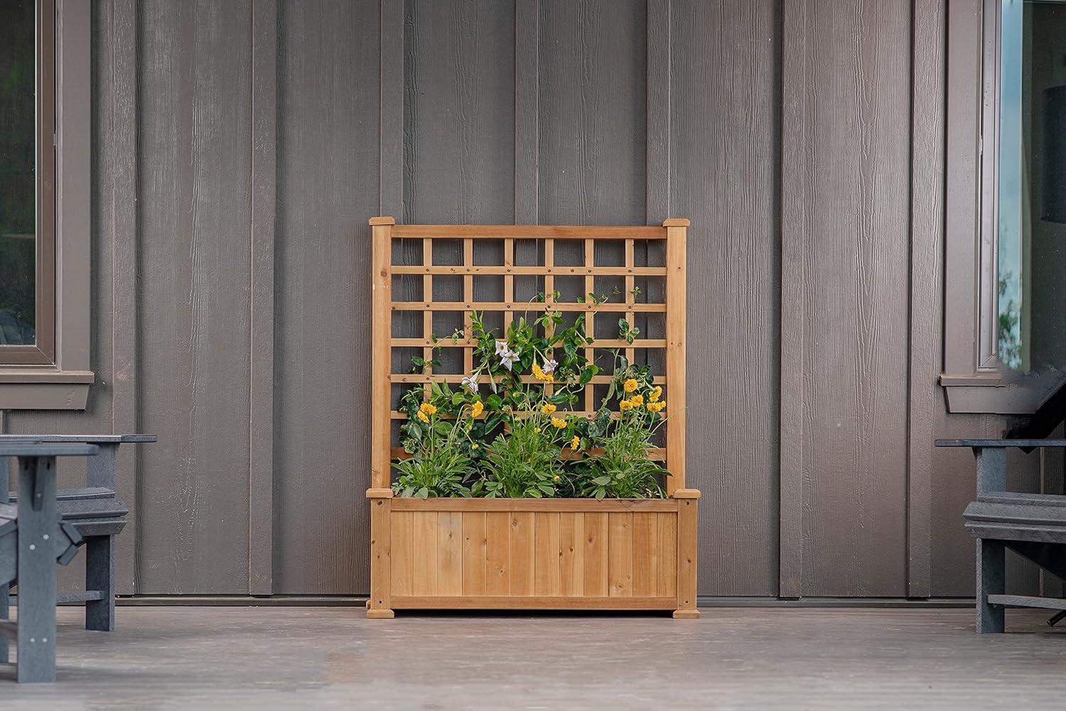 Rosewood 46.75'' H x 38.13'' Wood Planter with Trellis