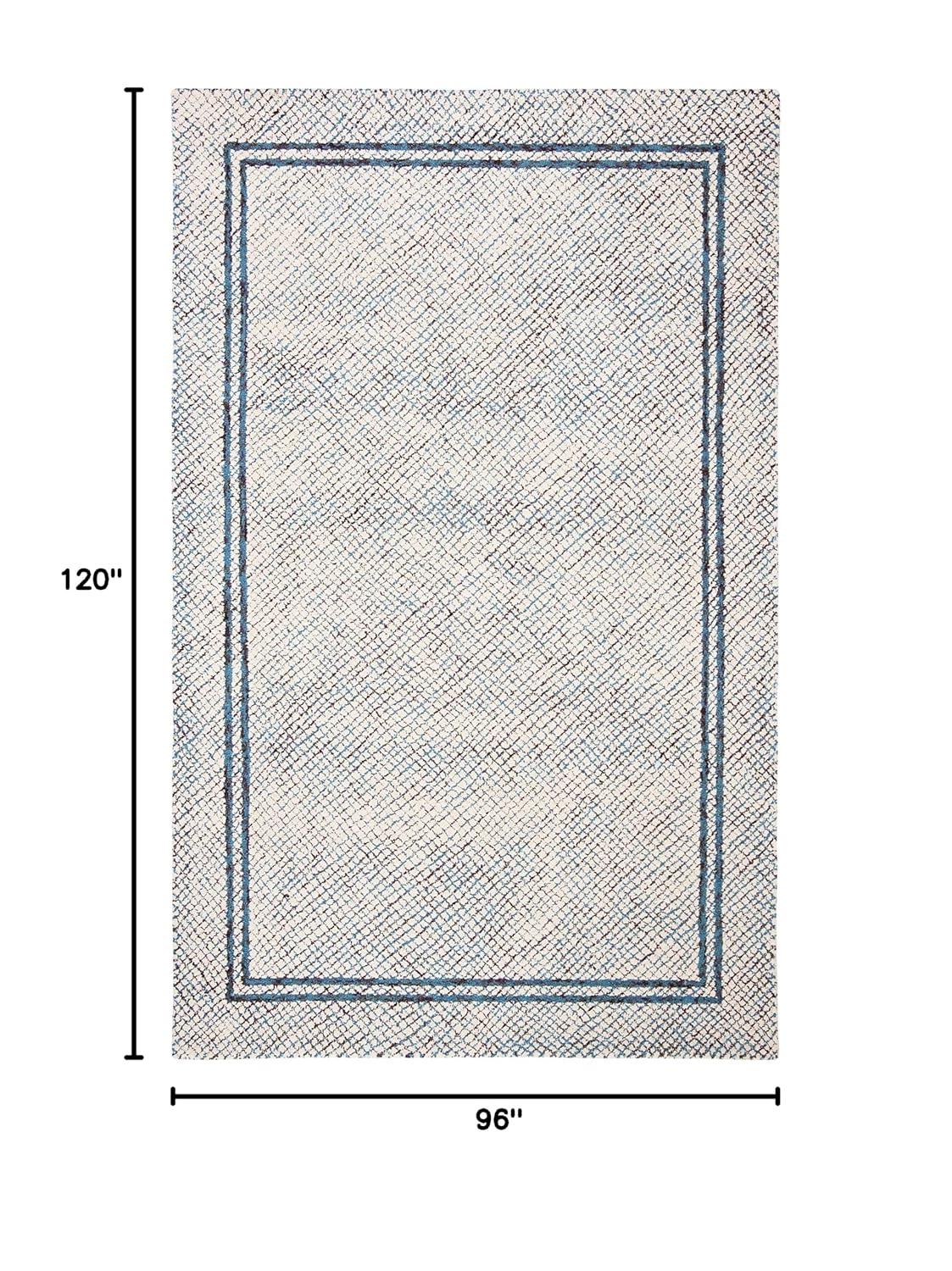 Abstract ABT341 Hand Tufted Area Rug - Ivory/Navy - 8'x10' - Safavieh.