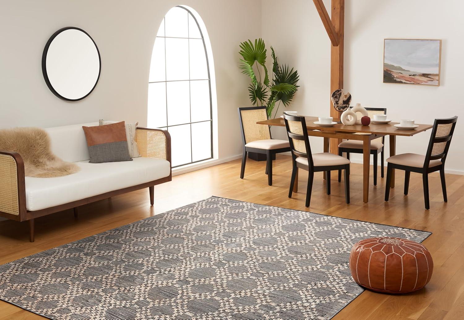 Natural Fiber NF383 Flat Weave Indoor Area Rug - Blush/Black - 8'x10' - Safavieh