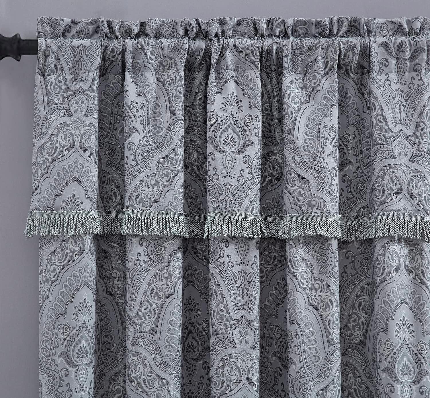 Chezmoi Collection Synthetic Paisley Room Darkening Rod Pocket Curtain Panel
