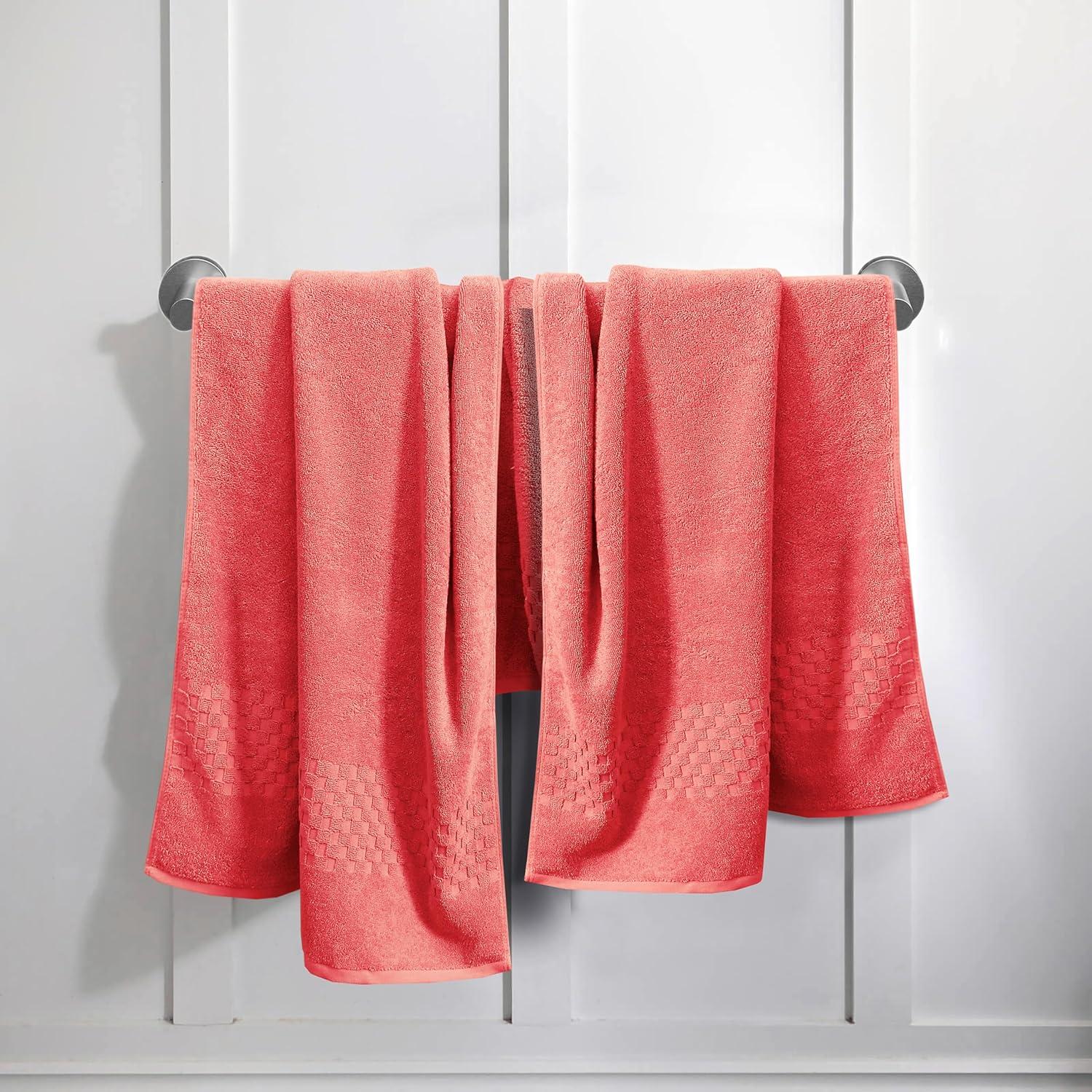 Coral Cotton 6-Piece Towel Set with Hand and Washcloths