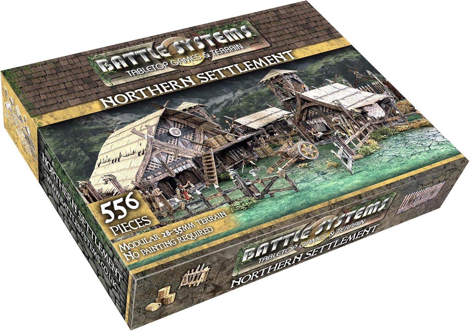 Battle Systems Fantasy Terrain Northern Settlement Core Set - 28-35mm DND D&D RPG Wargames Historical / Fantasy Card Scenery