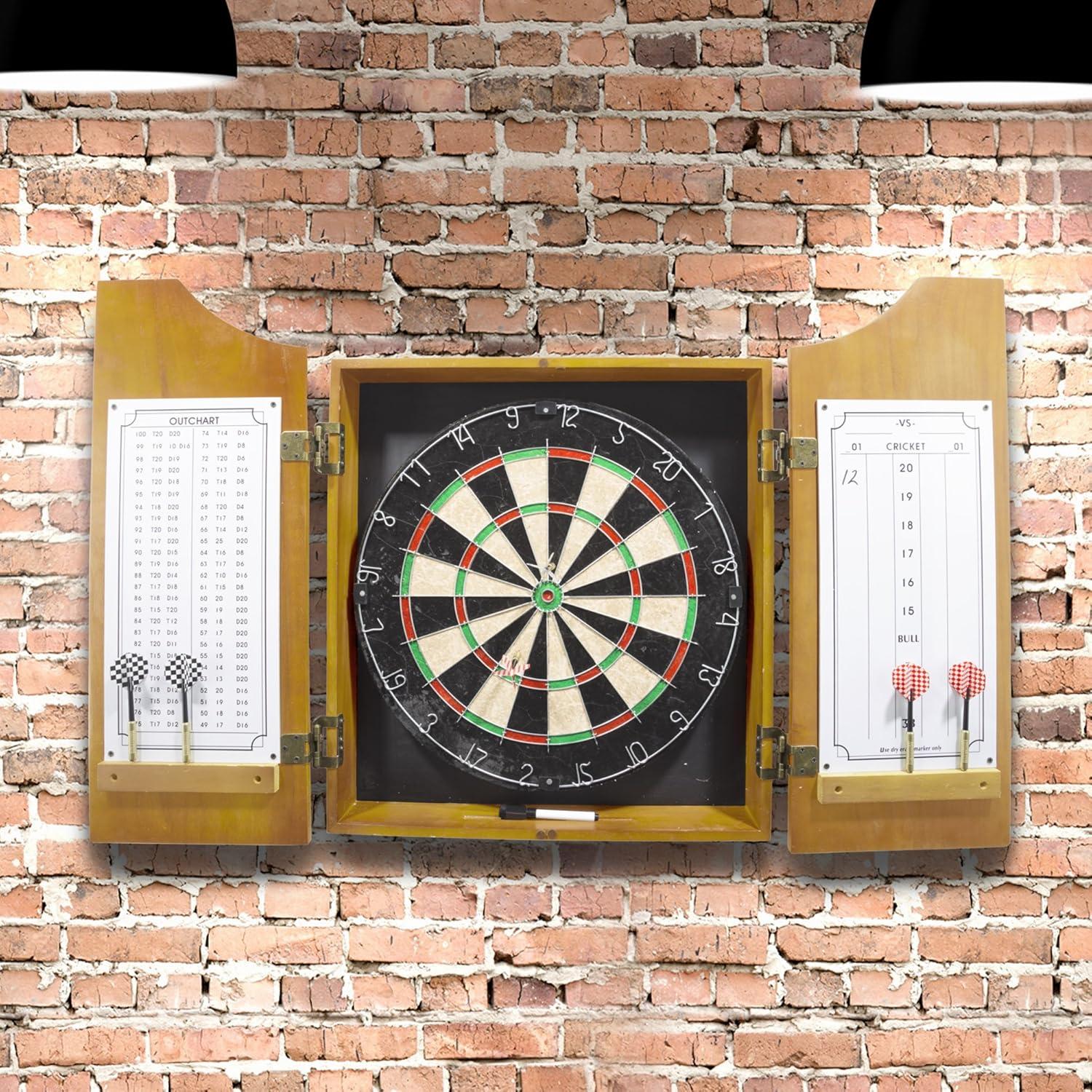 Trademark Games Bristle Dartboard And Cabinet Set (Darts Included)