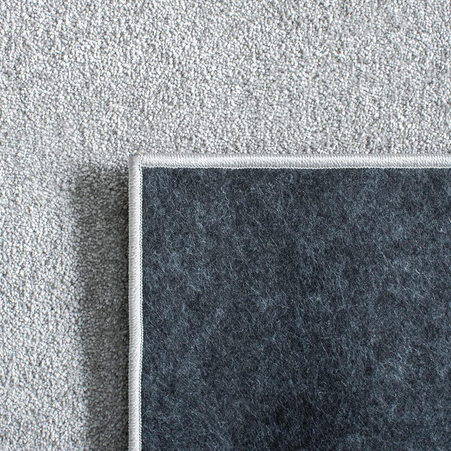 Light Grey Rectangular 8' x 10' Solid Synthetic Area Rug