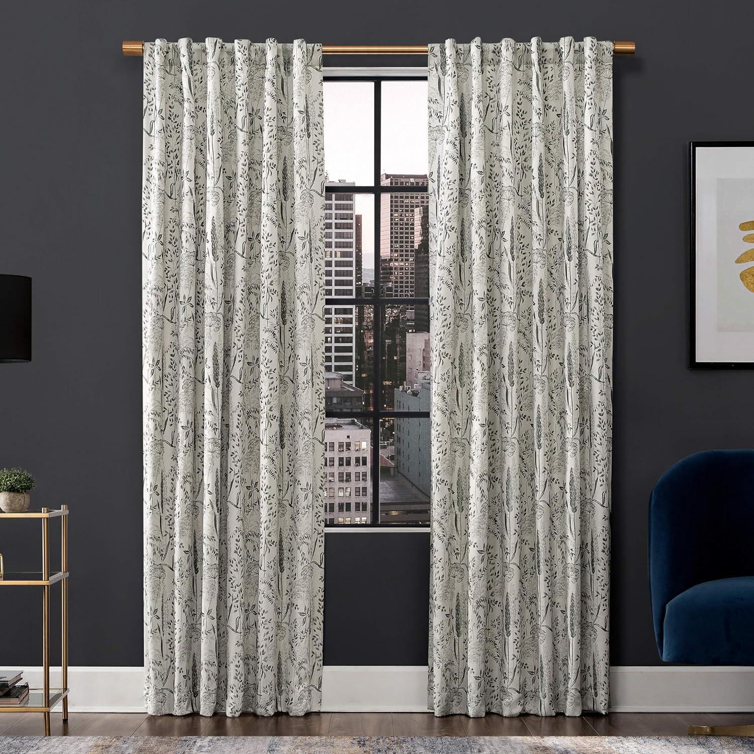 Scott Living Scott Living Aubry Shimmering Floral 100% Blackout Back Tab Curtain Panel