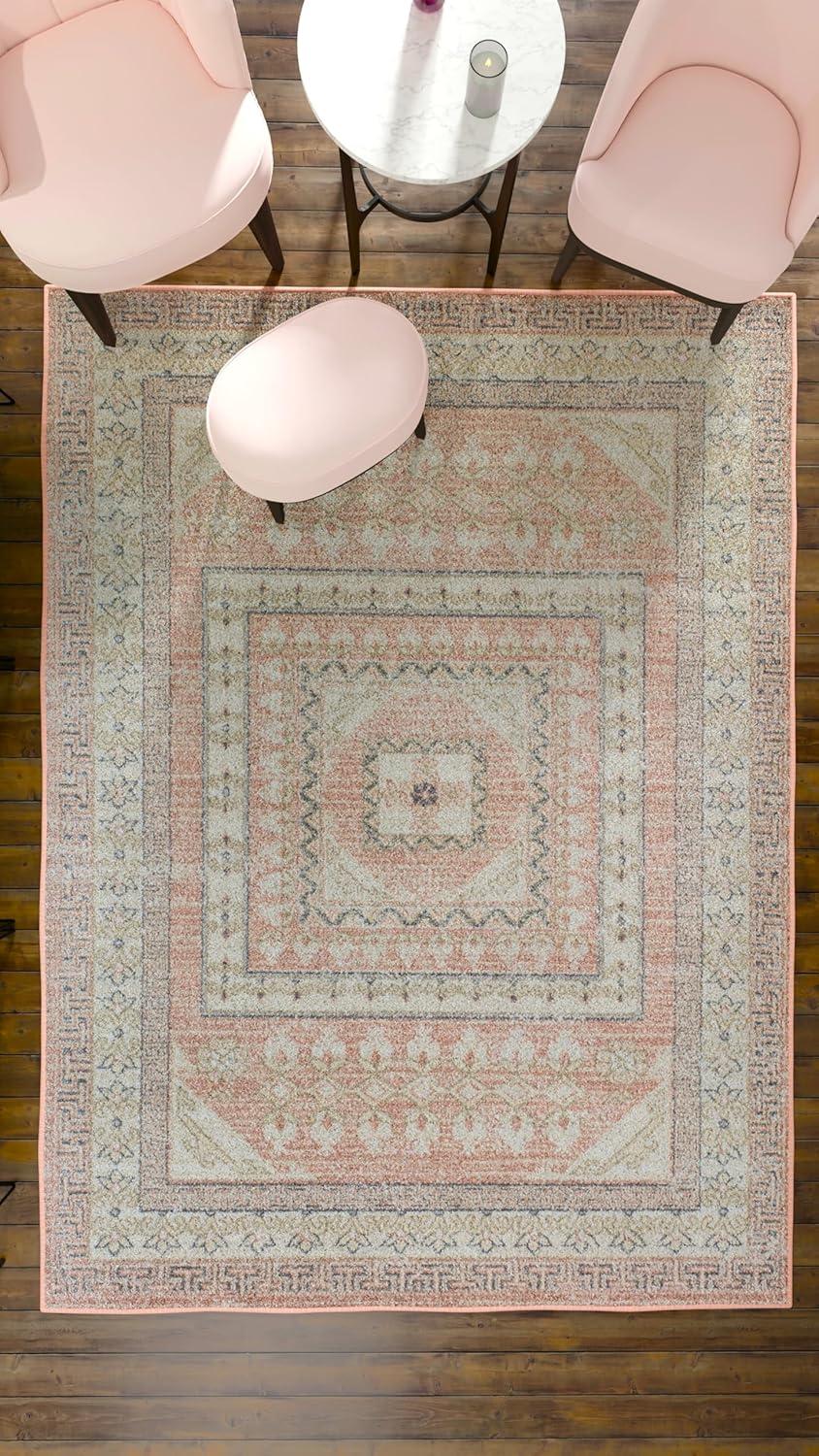 Rugs America Harper Pink Transitional Vintage Area Rug