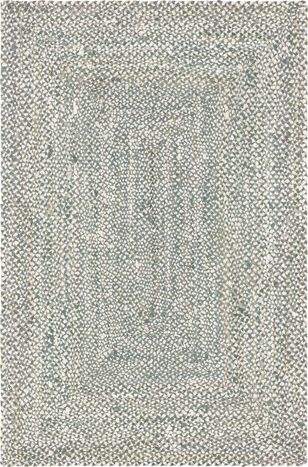 Handmade Gray Braided Cotton Stripe 6x9 Indoor Rug