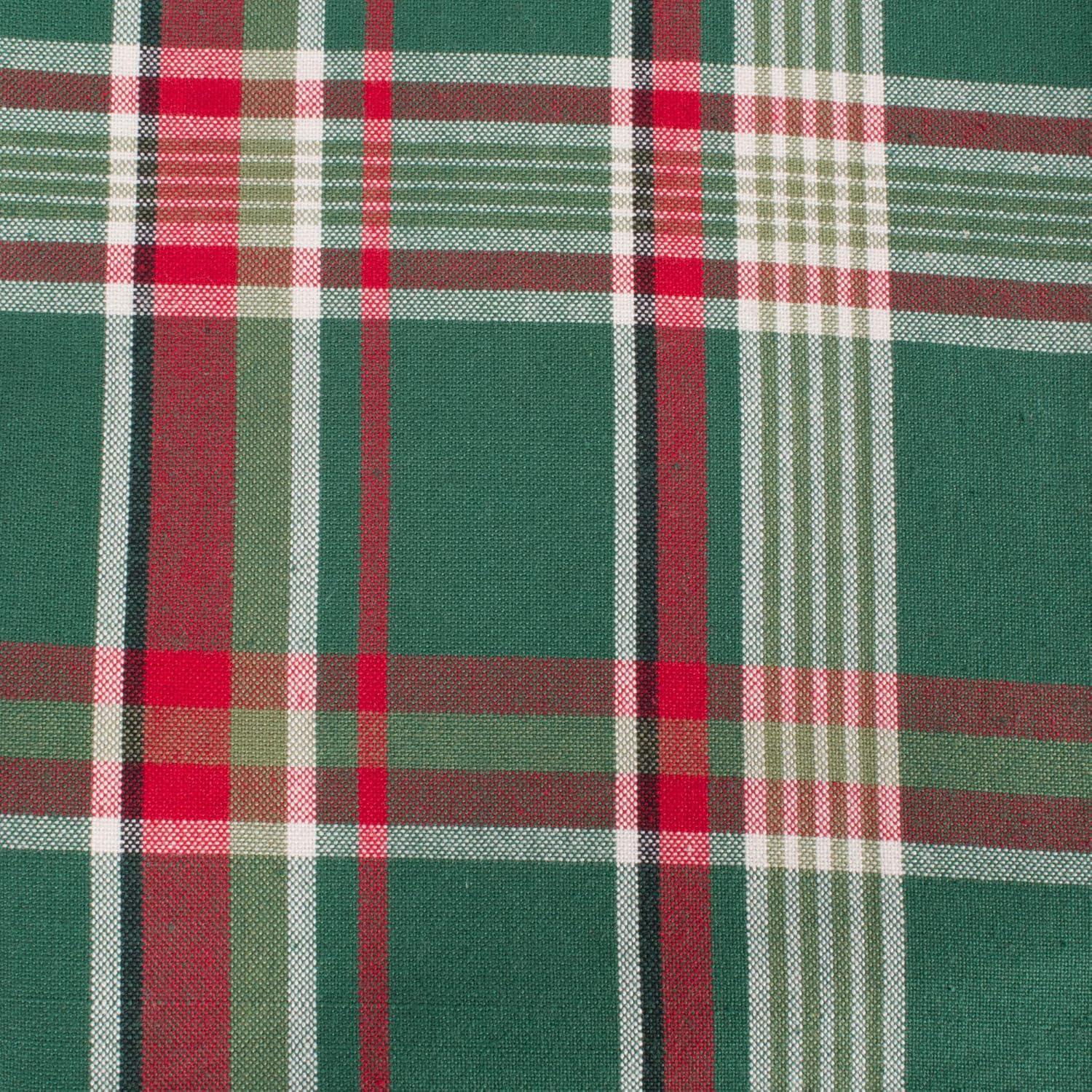 DII Dark Green Plaid Napkin (Set of 6), 18x18", 100% Cotton