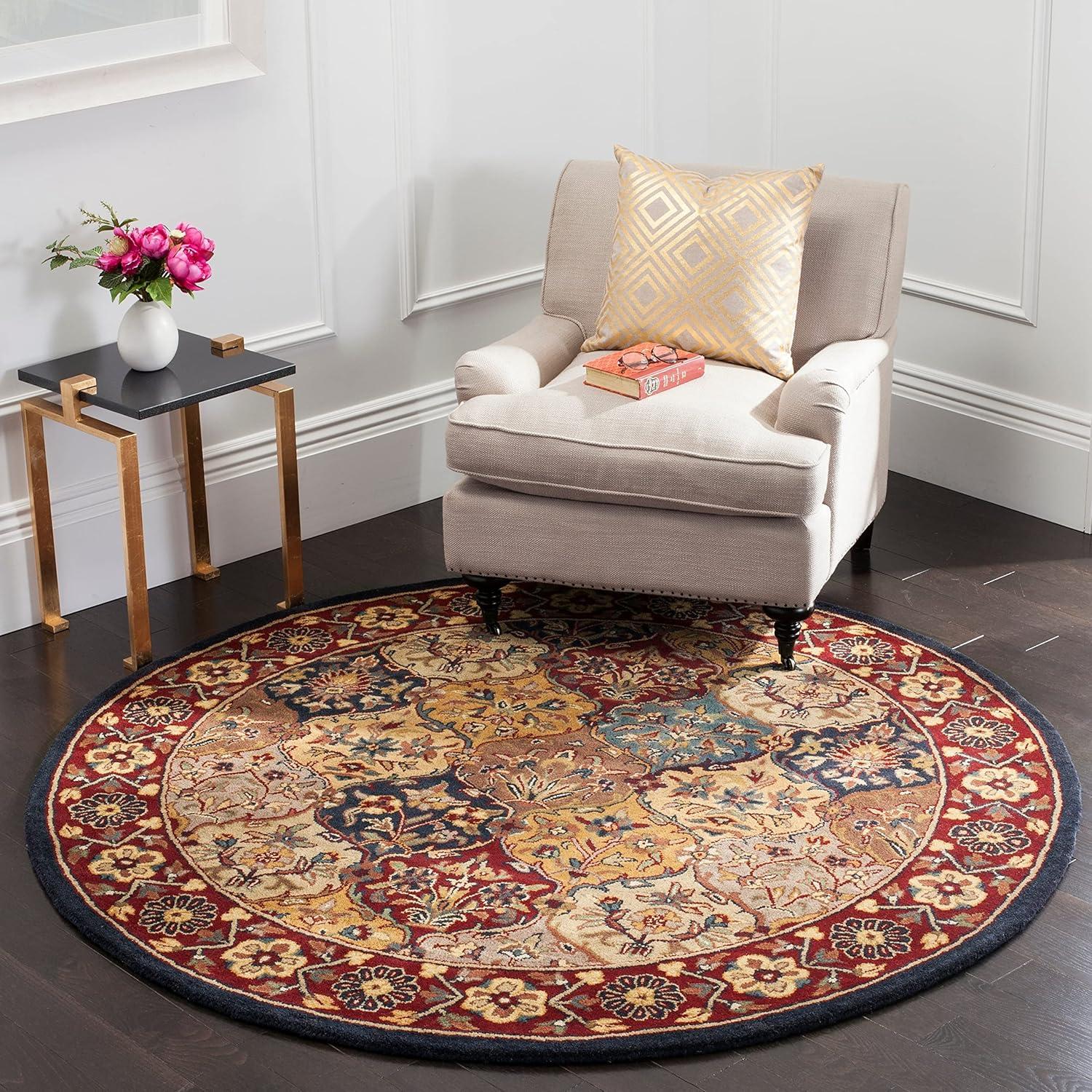SAFAVIEH Heritage Woodville Traditional Wool Area Rug, Multi/Red, 9' x 12'